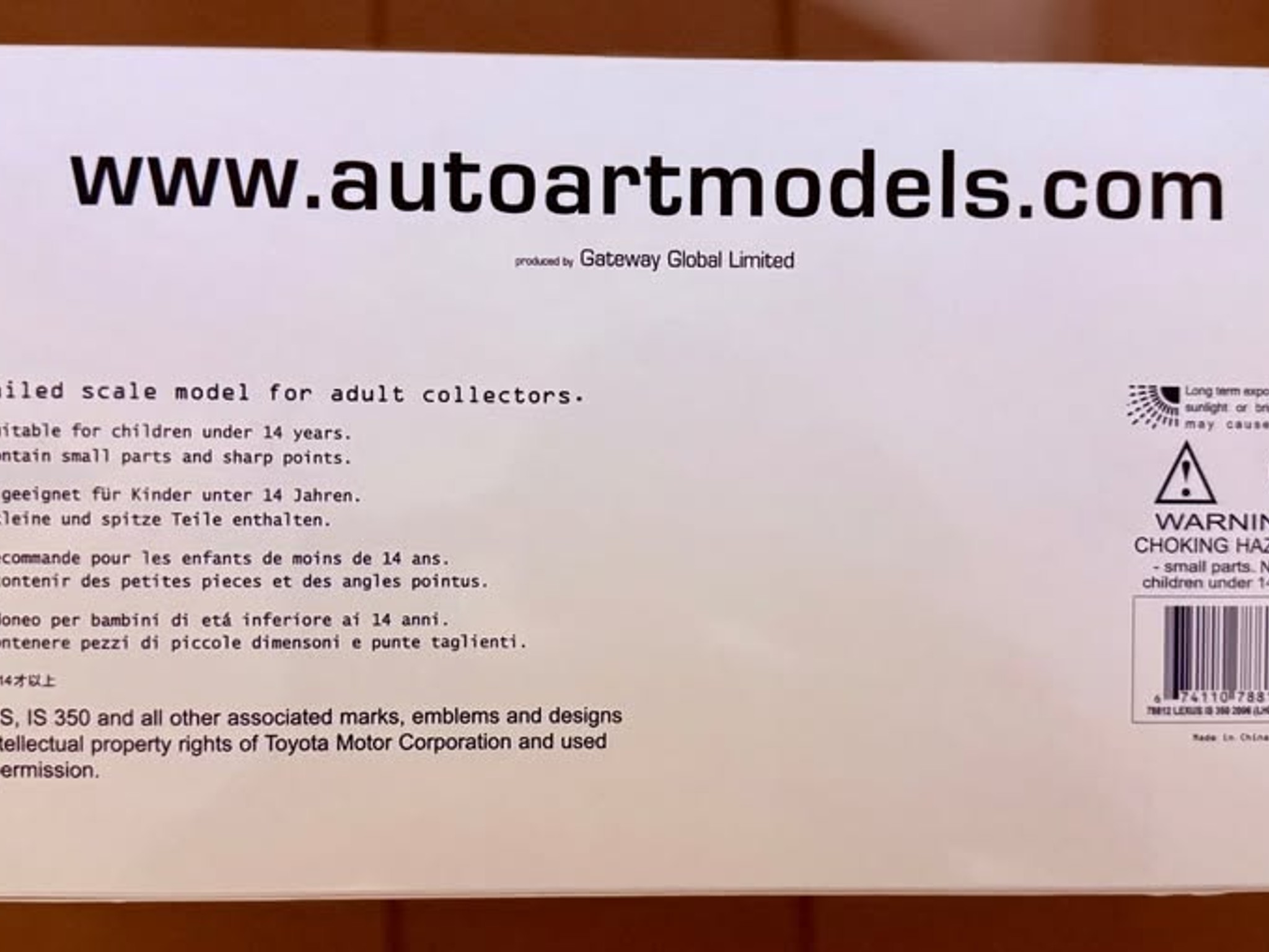 Autoart Performance 1/18 Scale 2006 Lexus IS350 Obsidian Black Model Car
