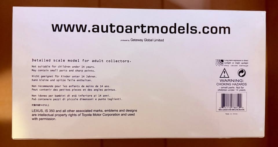 Autoart Performance 1/18 Scale 2006 Lexus IS350 Obsidian Black Model Car