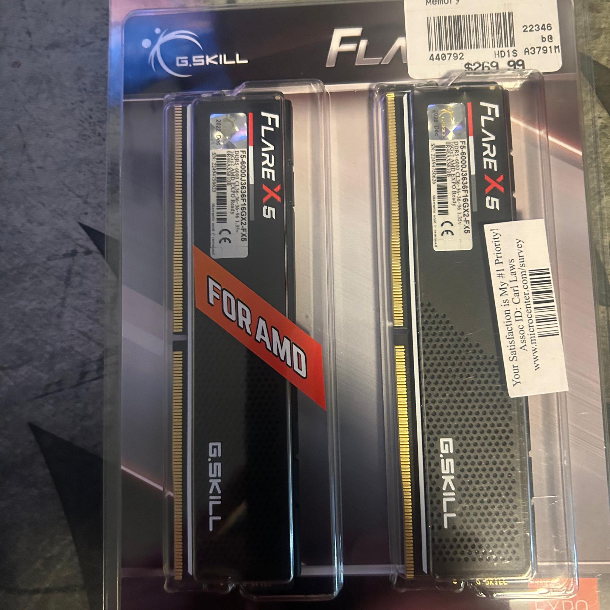 G.Skill Flare X5 32GB (2 x 16GB) DDR5 6000 Mhz 