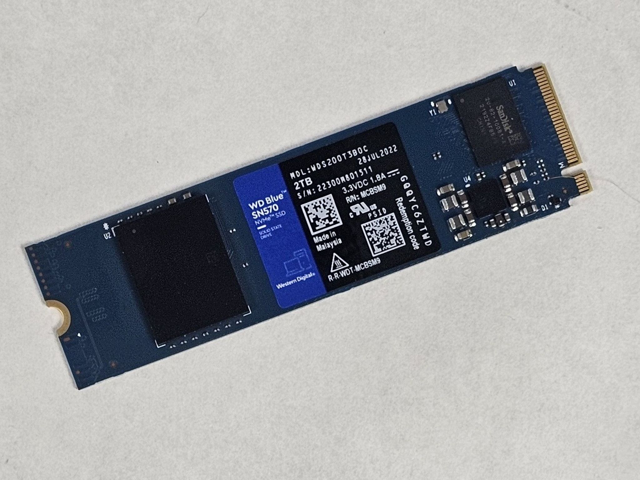 2TB NVMe M.2 SSD WD Blue SN570 Gen3