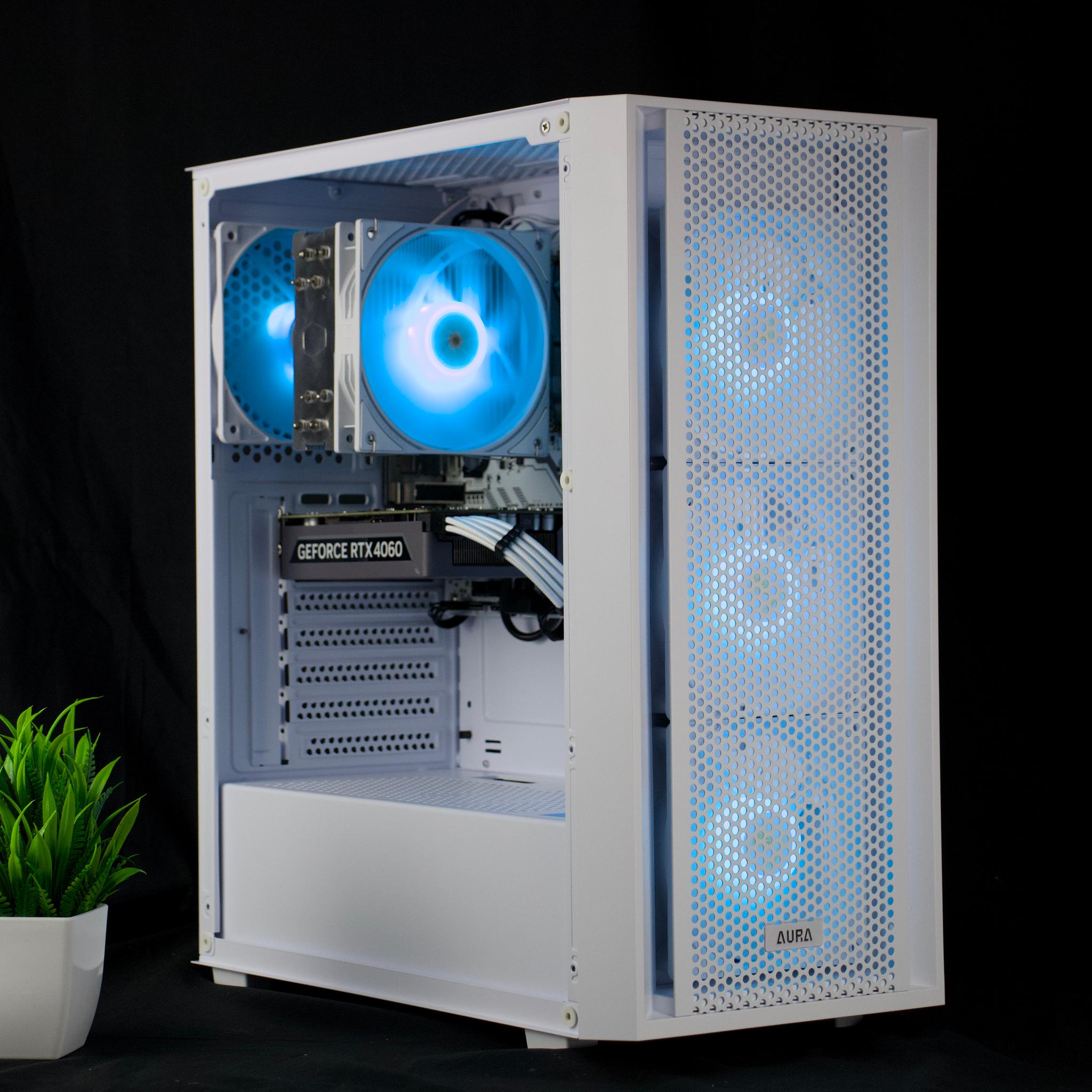 🧊❄️🧊 White Gaming PC – RTX 4060 , Ryzen 7 2700X, 16GB RAM, 500GB SSD - WiFi, BlueTooth 🧊❄️🧊