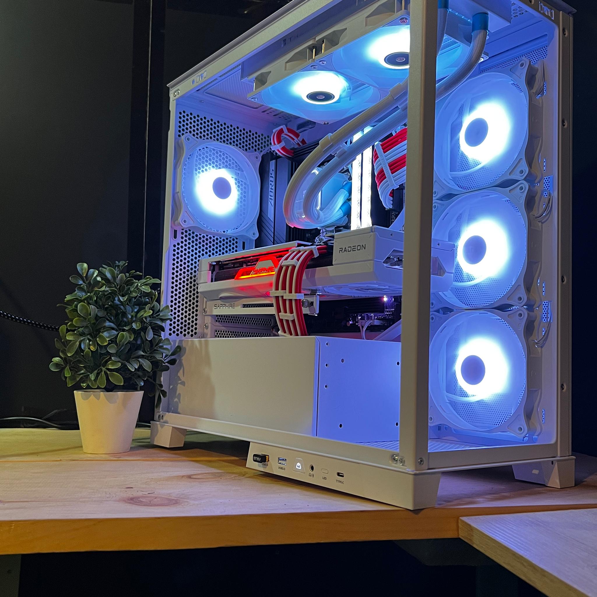 white wolf 7800x3d 7800xt 32g ddr5 no compromise gaming pc/content creation