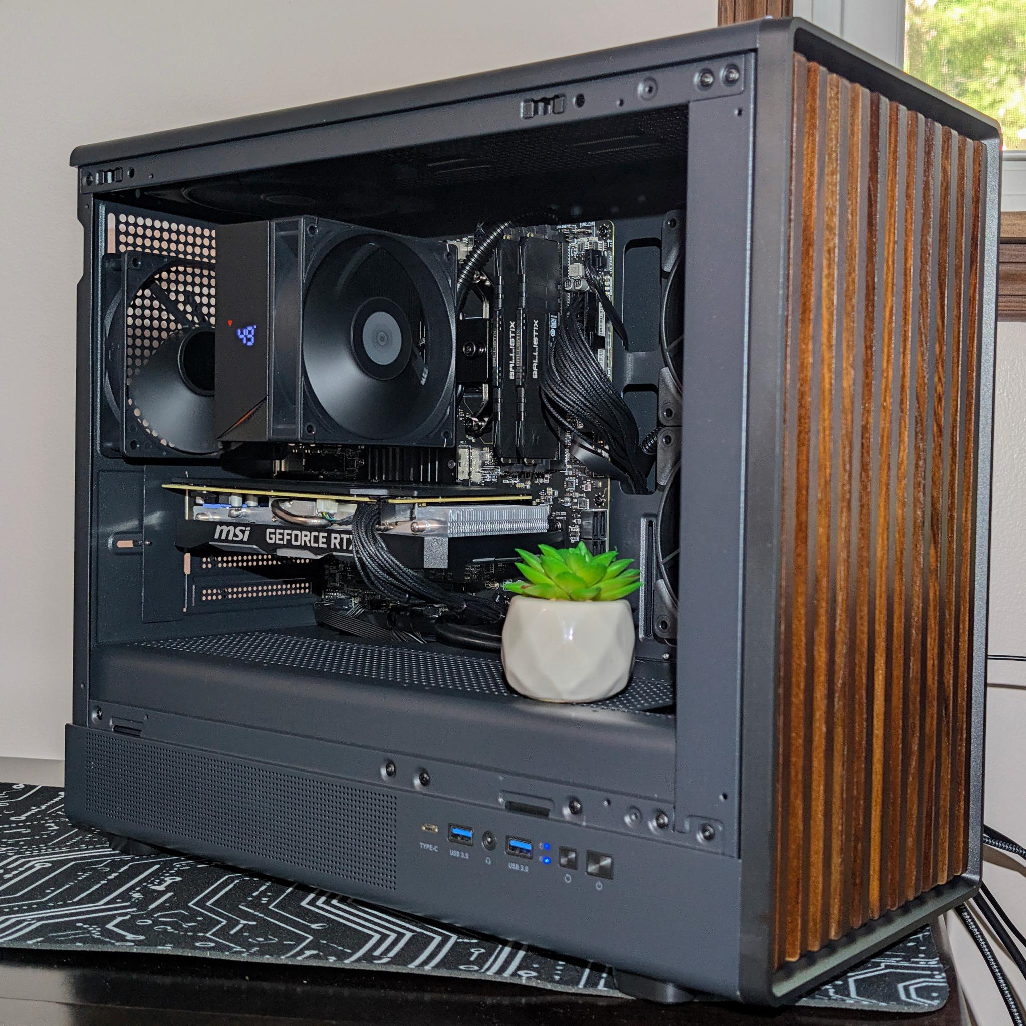 Ultra-Clean Wood Stealth PC | Ryzen 7 5800X + RTX 2060 Super | 1440p Gaming / Office Workstation