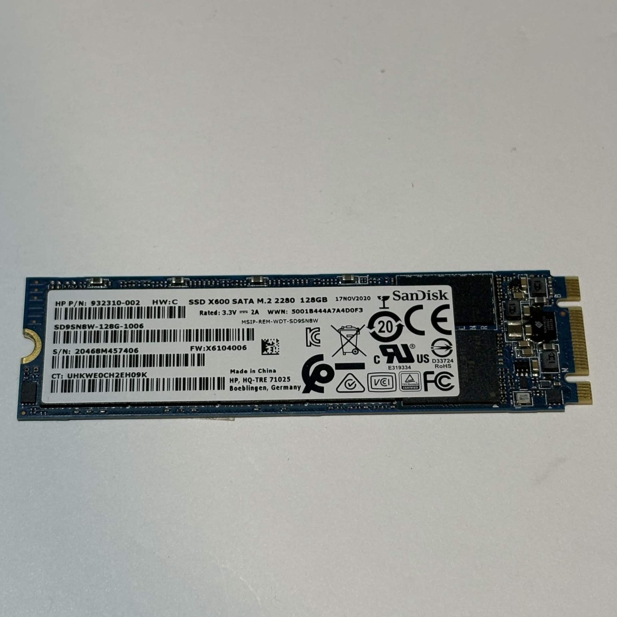 SanDisk 128GB M.2 SATA SSD 2280 99% Health