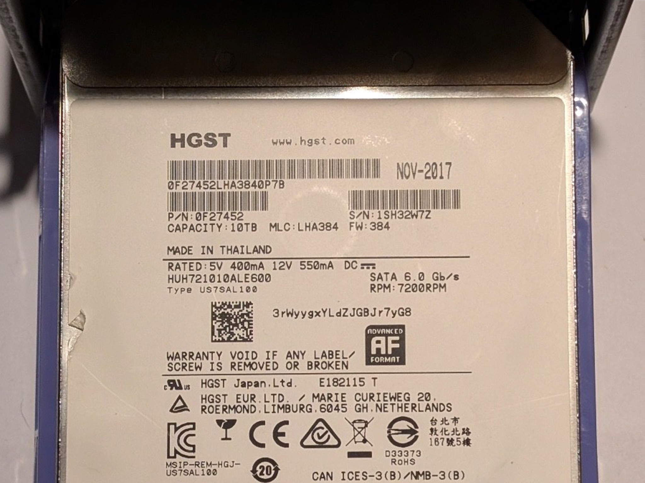 10TB HGST Ultrastar HC510 HUH721010ALE600