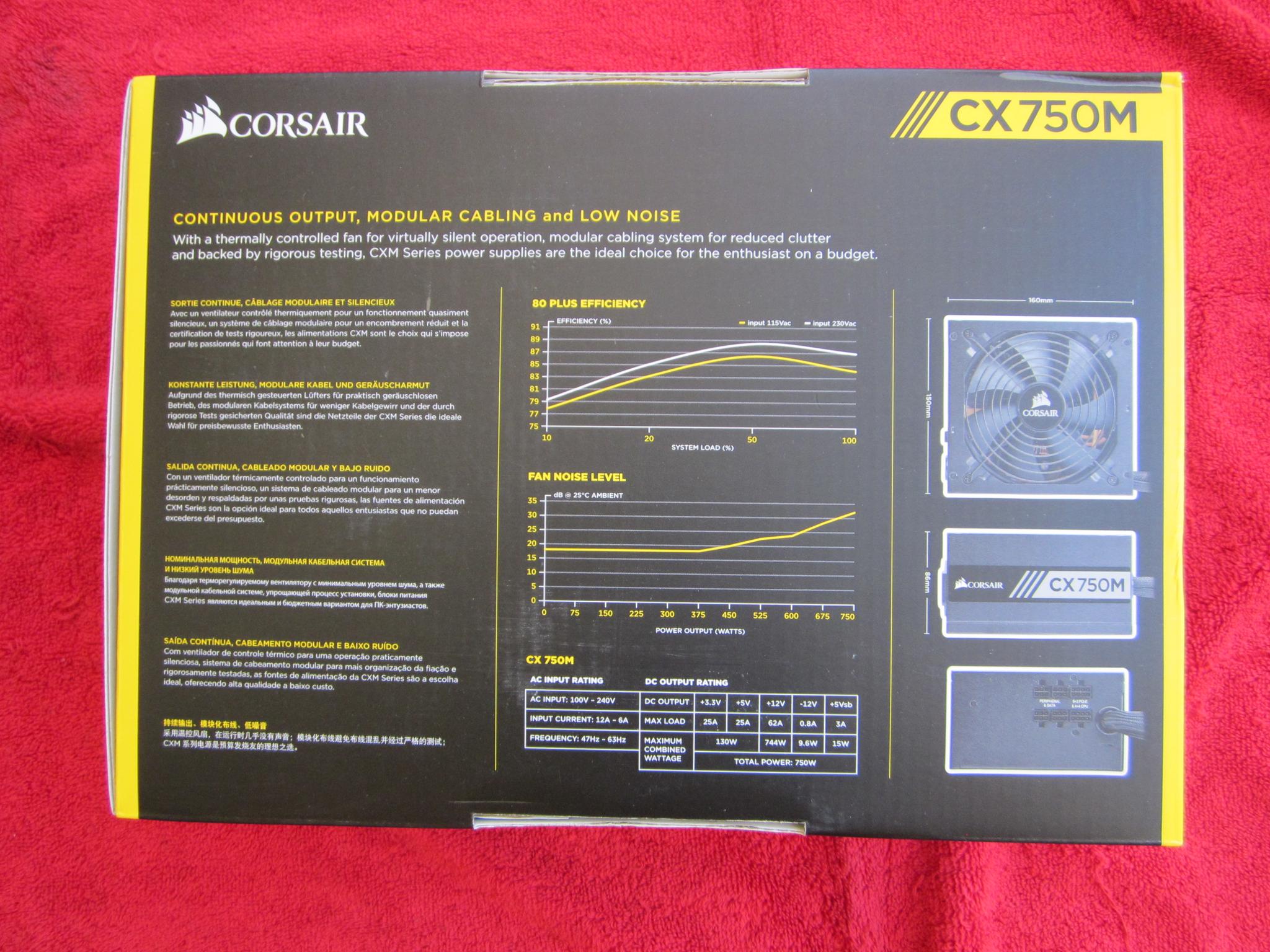 NEW! CORSAIR CX750M  80 PLUS BRONZE Semi-modular 750W Power Supply
