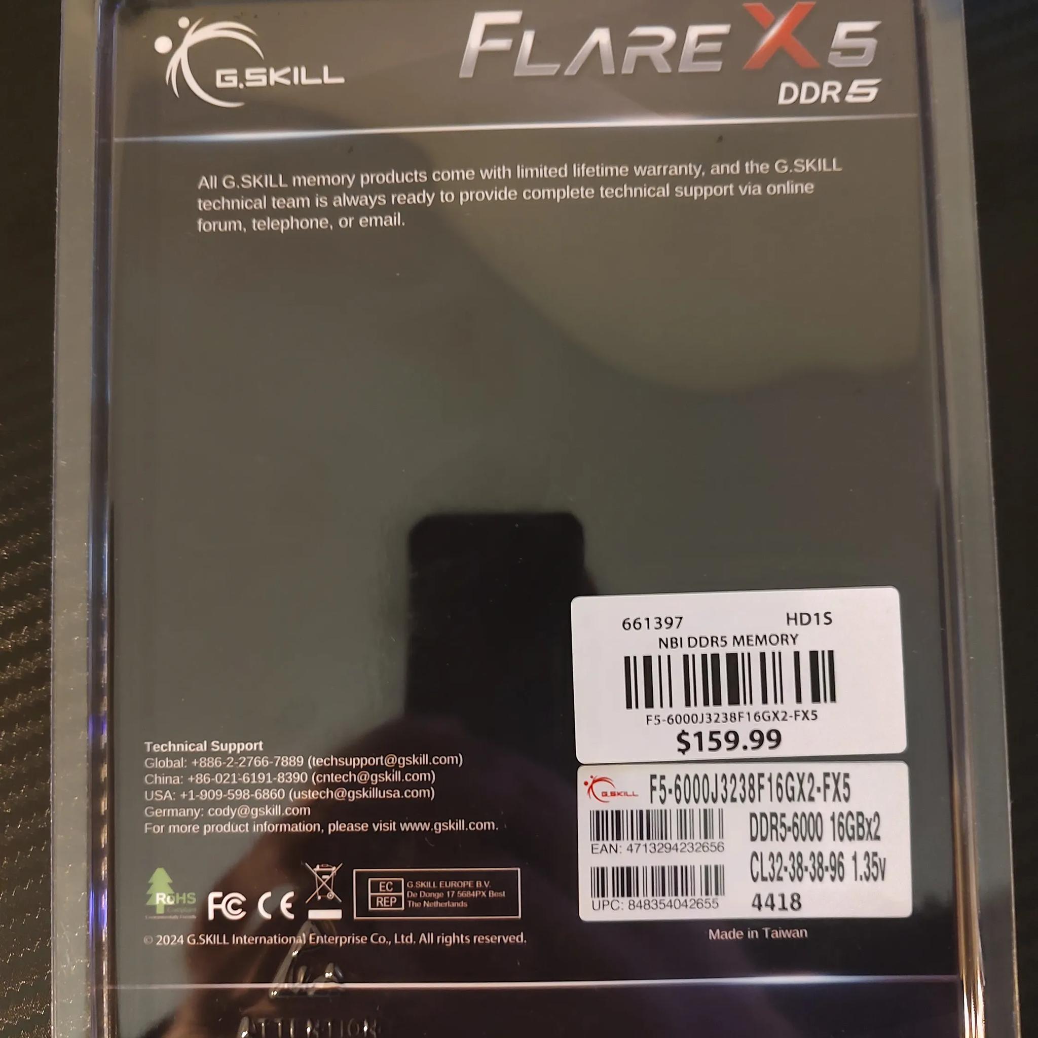 G.Skill flare x5 drr5-6000 CL32 16x2 - BRAND NEW