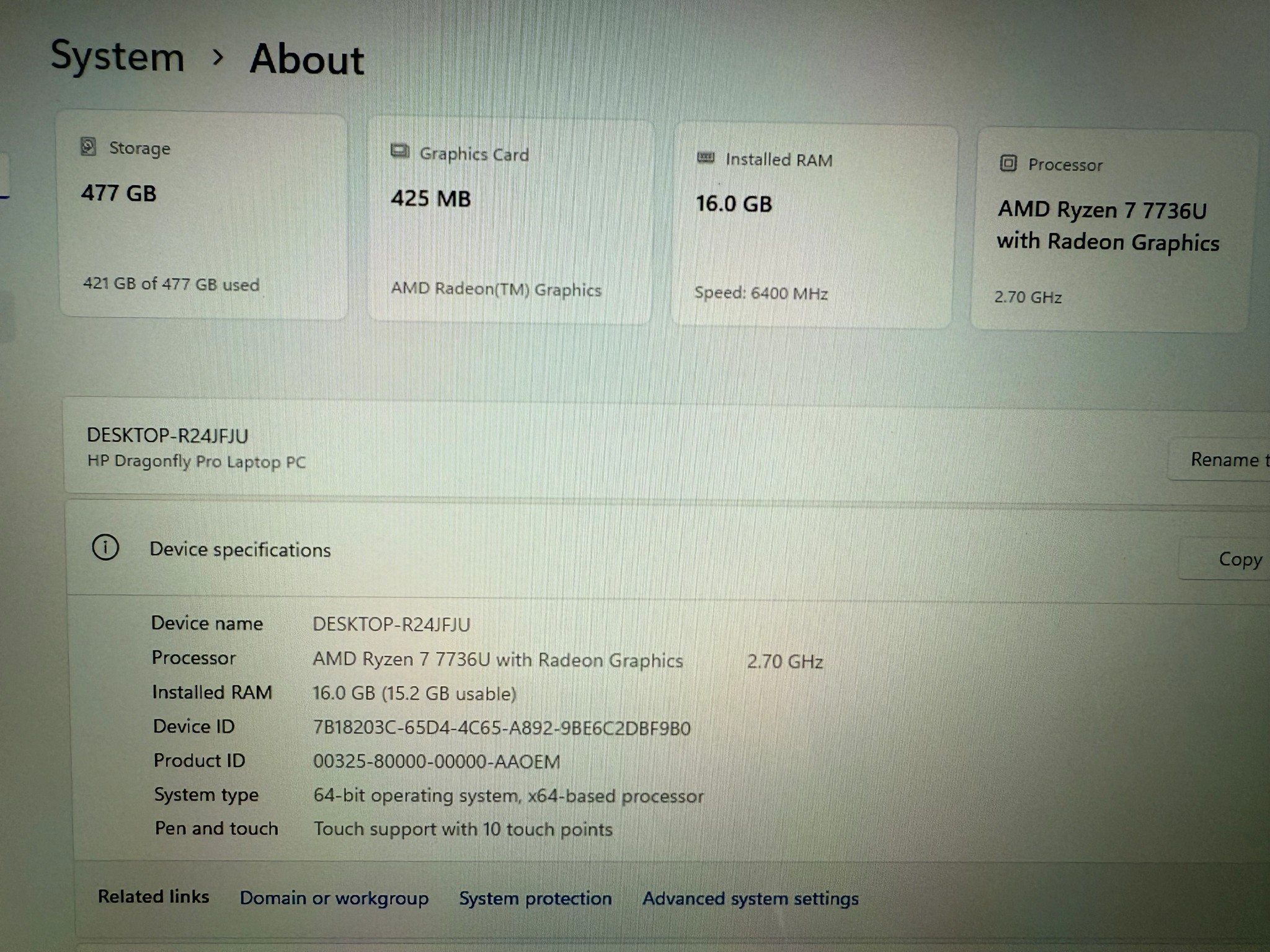 $1400 laptop for $400-HP Dragonfly Pro One 2024 laptop, under warranty. 7736u CPU and 680M igpu.