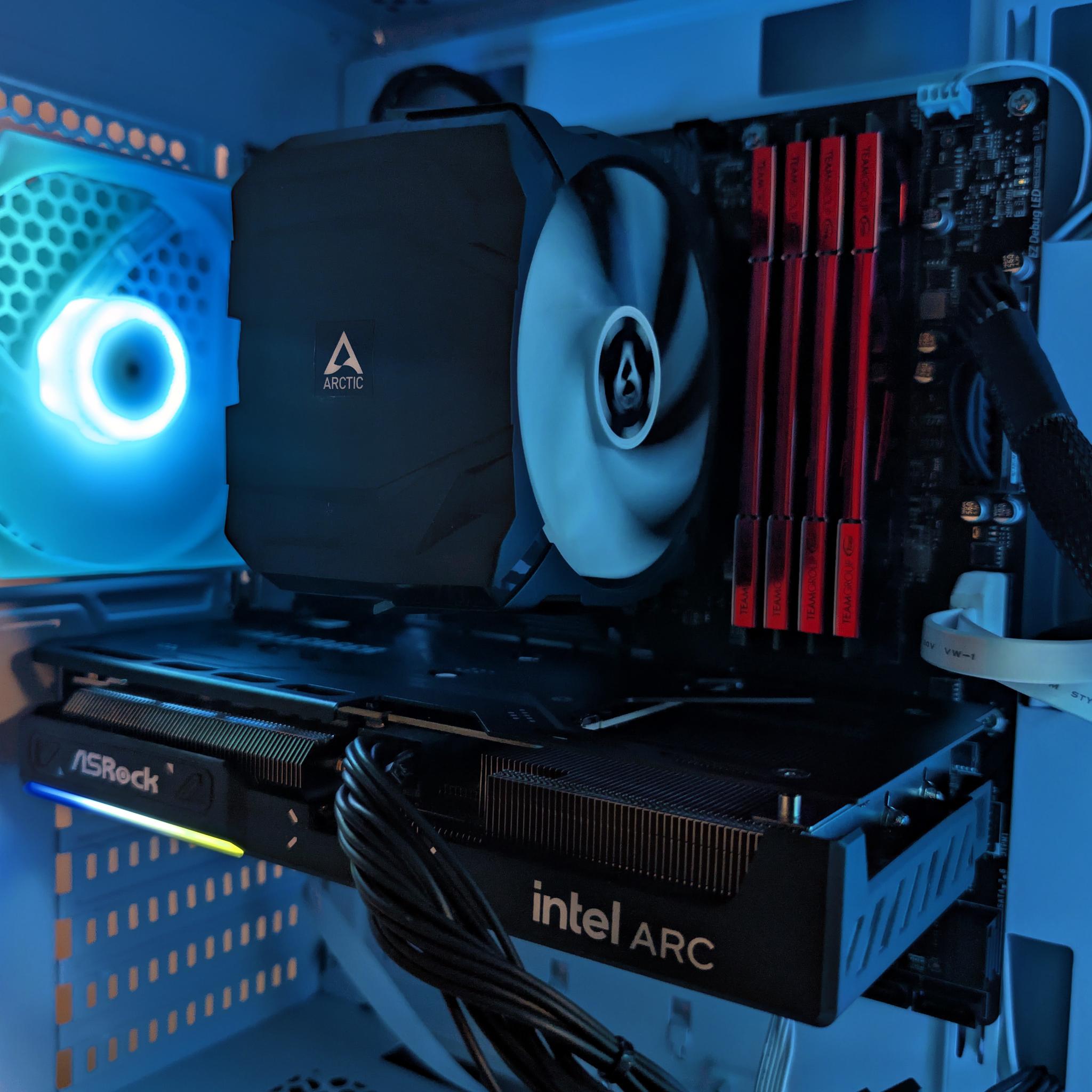 White Budget Gaming PC | Intel i3-12100F | Arc B570 10GB | 32GB RAM | 1TB NVMe SSD | RGB