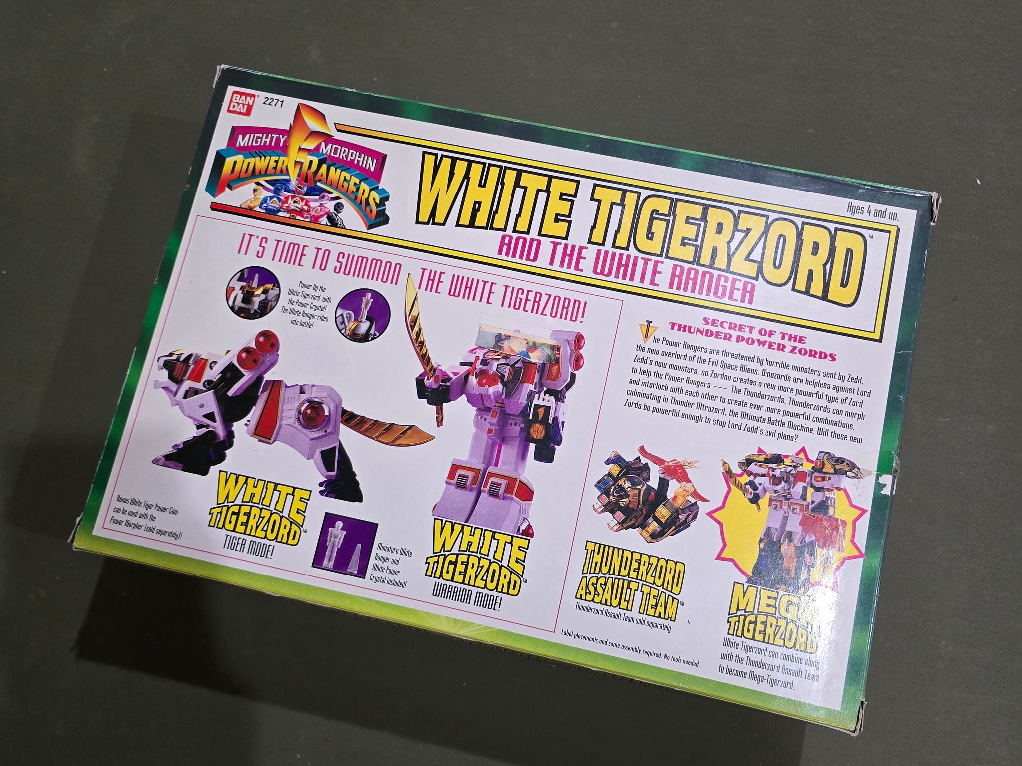 Vintage Mighty Morphin Power Rangers Legacy White Tigerzord Megazord MMPR w/ White Ranger 1994