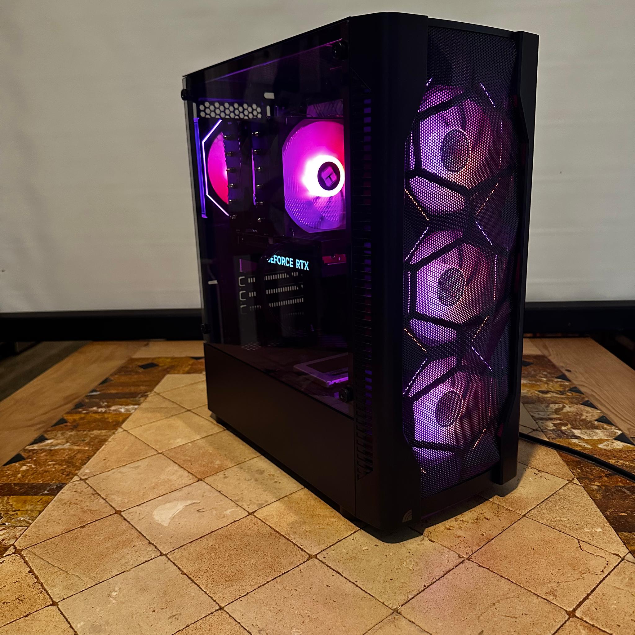 Intel Core I5-10500 / RTX 4060 Ti 8GB - 512GB M.2 & 512GB SSD - Mid Tower Gaming PC - Black