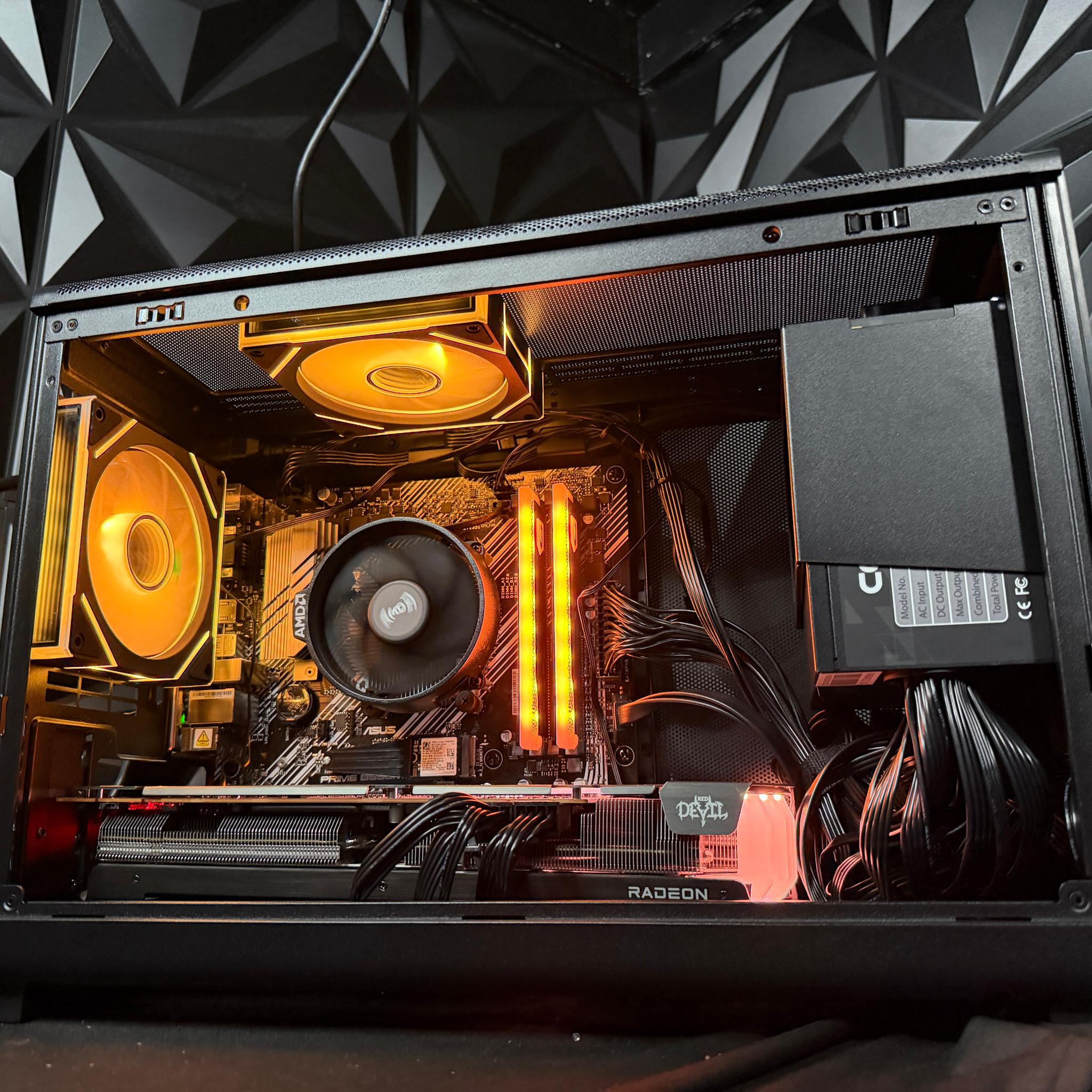 🌈🌲 NEON OAK 🌲🌈 Radeon RX 6750 XT Custom Gaming PC - Ryzen 5 5500