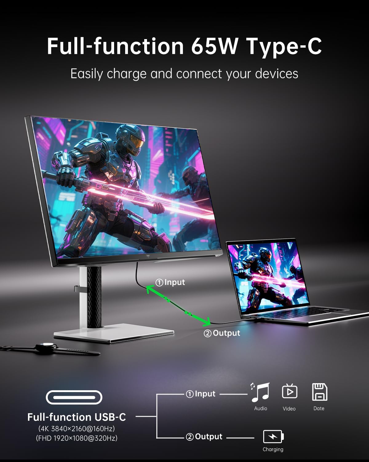 KTC 27" Dual Mode Mini LED Monitor - 4K at 160Hz & 1080P 320Hz Gaming Monitor