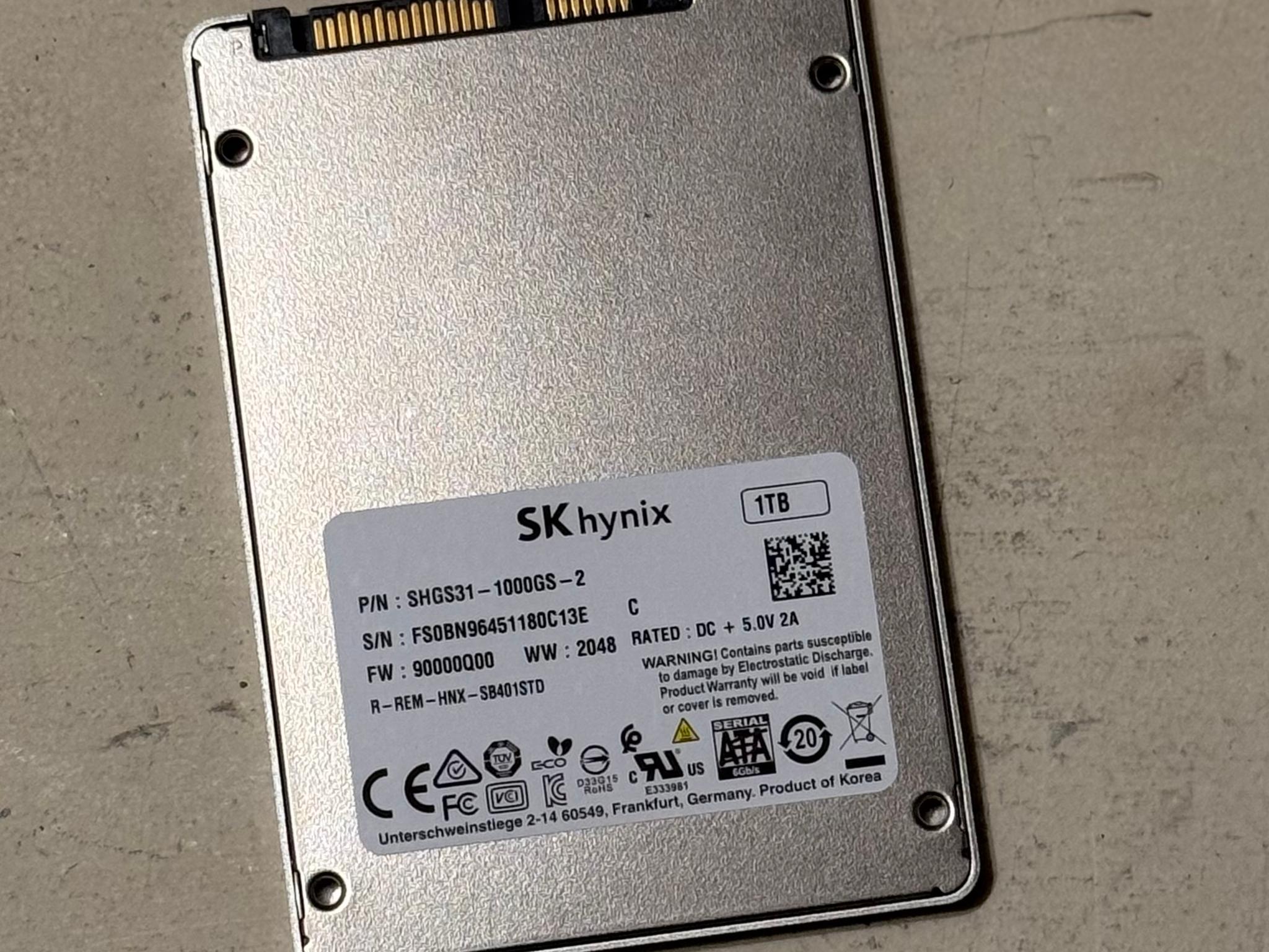 SK Hynix 2.5" Gold S31 1TB SATA III SSD 6Gbps SSD SHGS31-1000GS-2