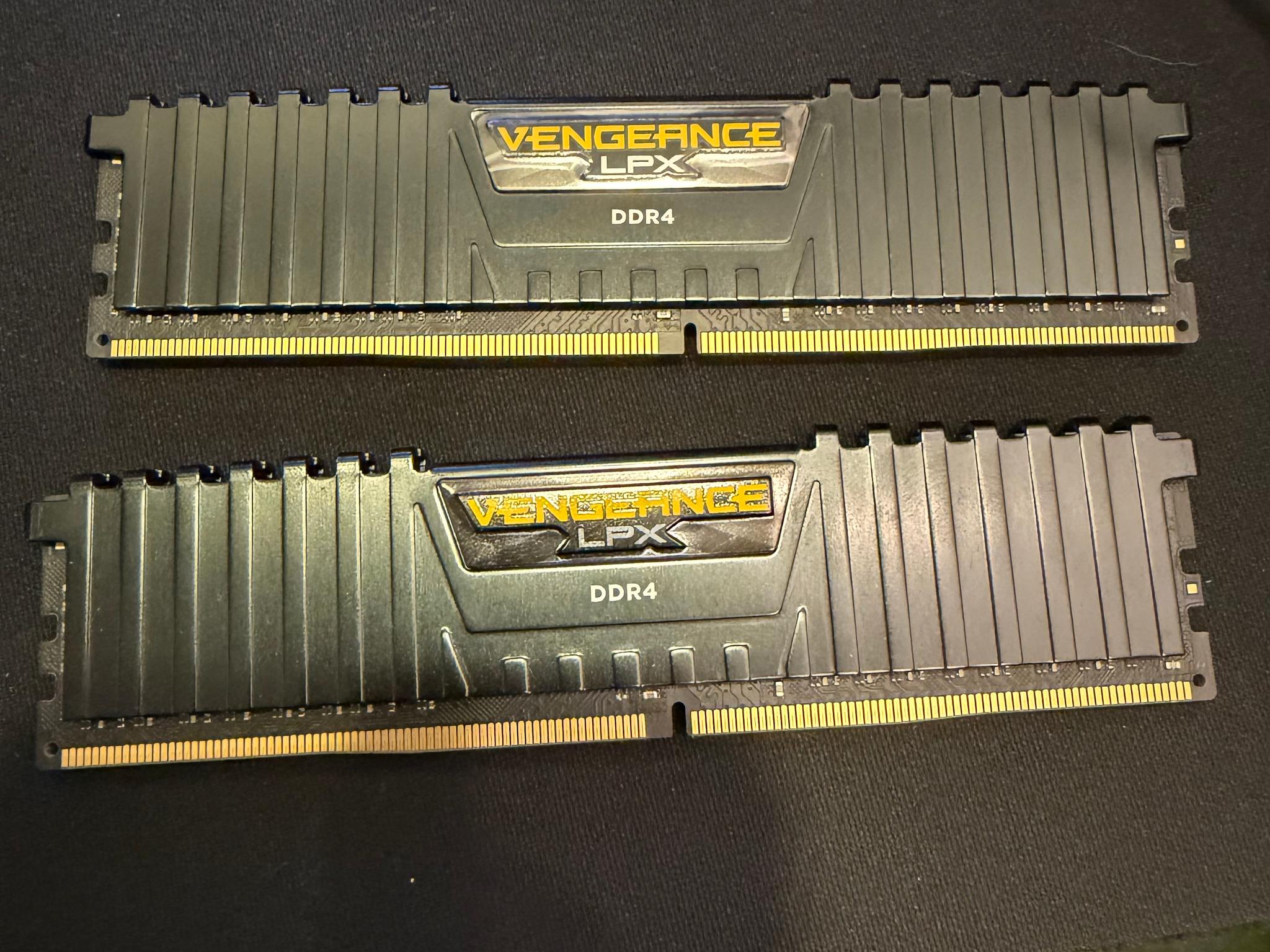 16gb DDR4 corsair ram. 3600mhz cl18