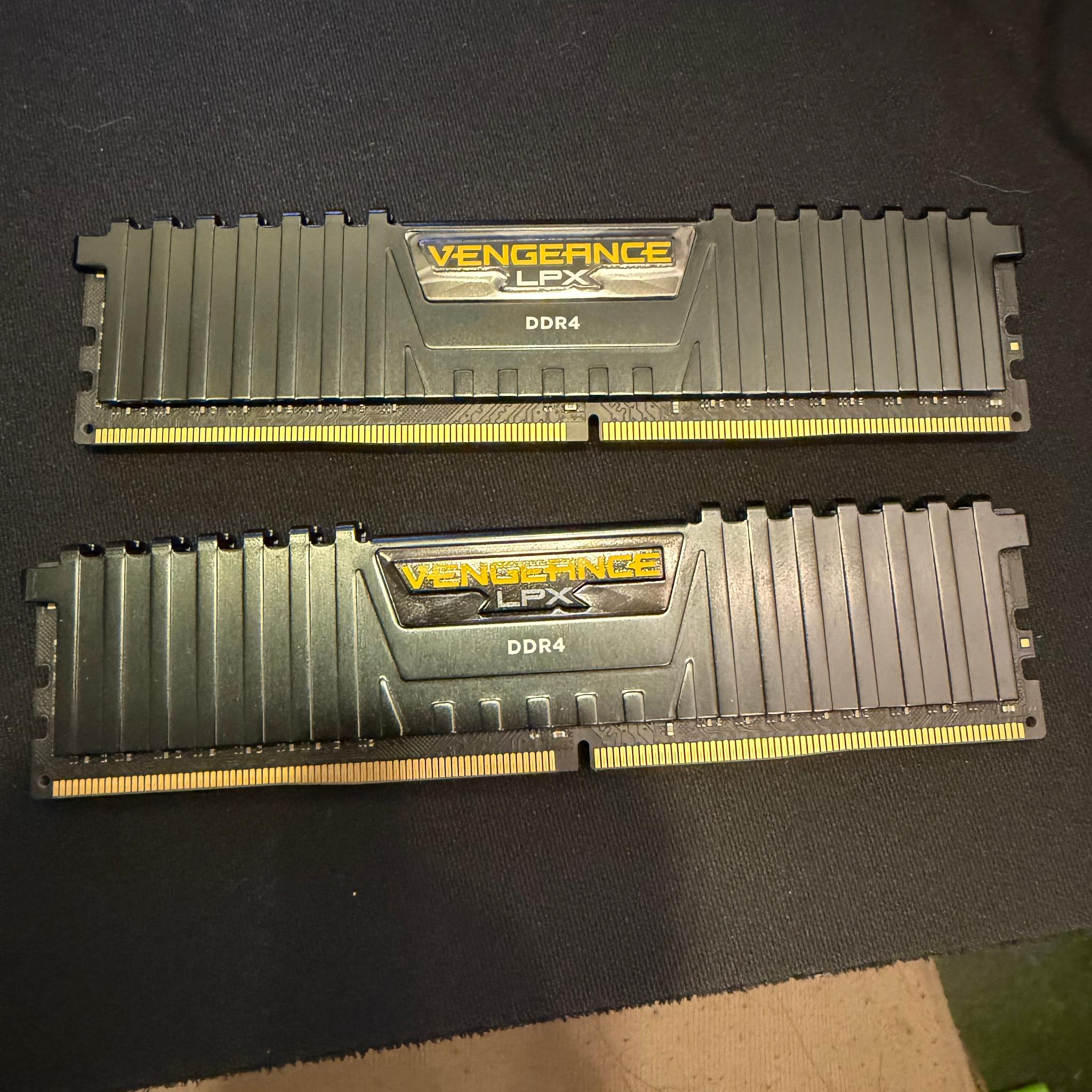 16gb DDR4 corsair ram. 3600mhz cl18