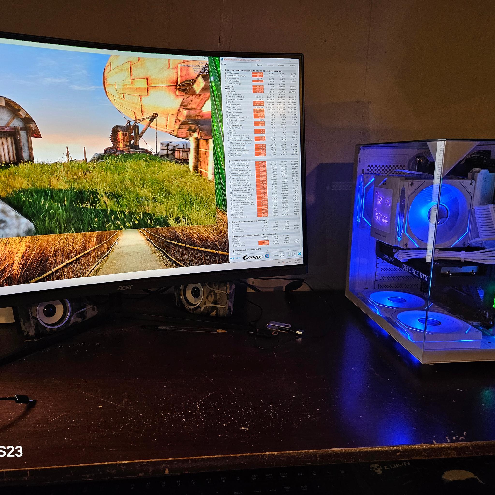 🚀 White RGB Gaming PC | RTX 4060 Ti 16GB | Intel i5-11600KF | 32GB RAM | 1TB NVMe | WiFi