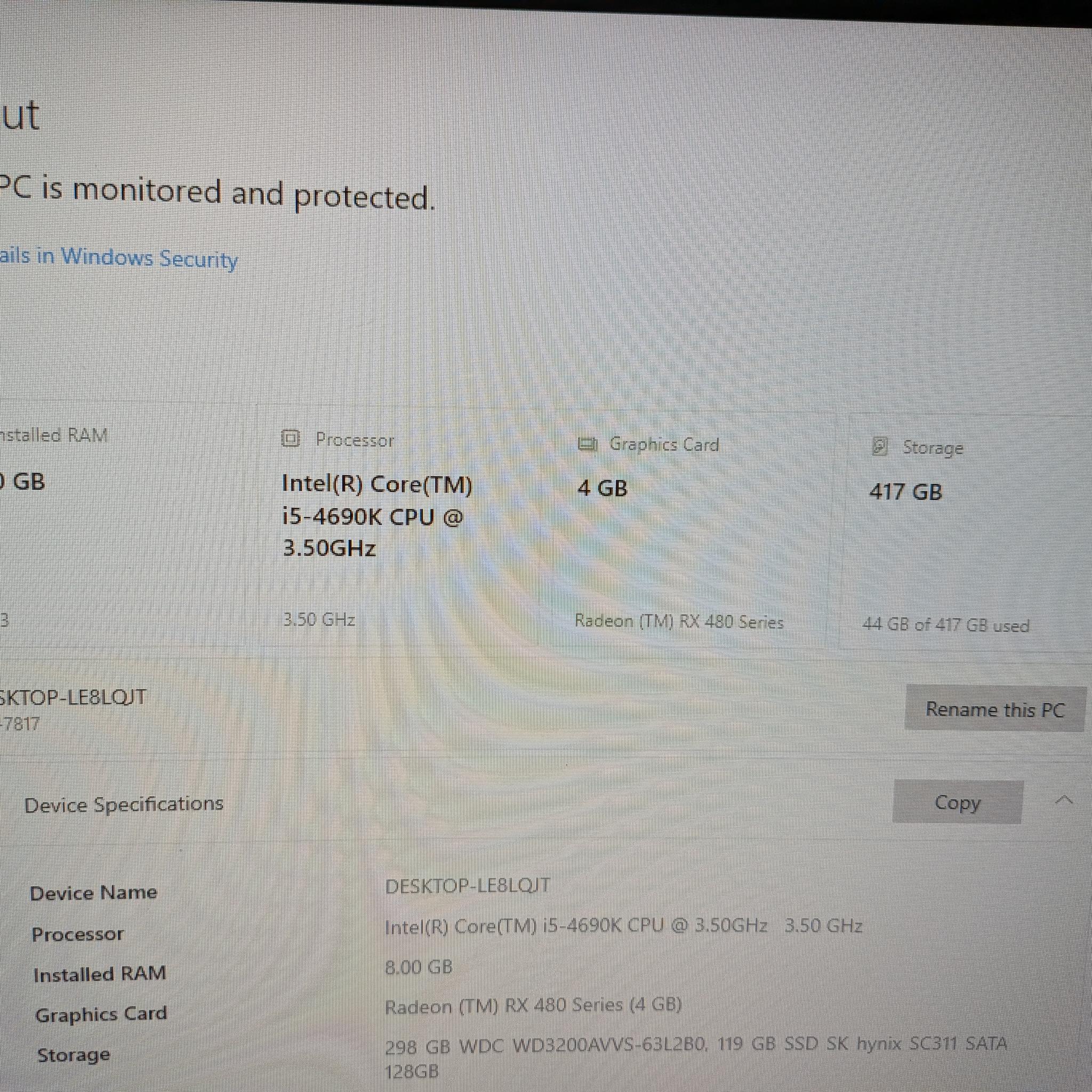 budget gaming setup|Windows 10 IOT| I5-4690k| RX 480 4GB| 8GB of DDR3 RAM