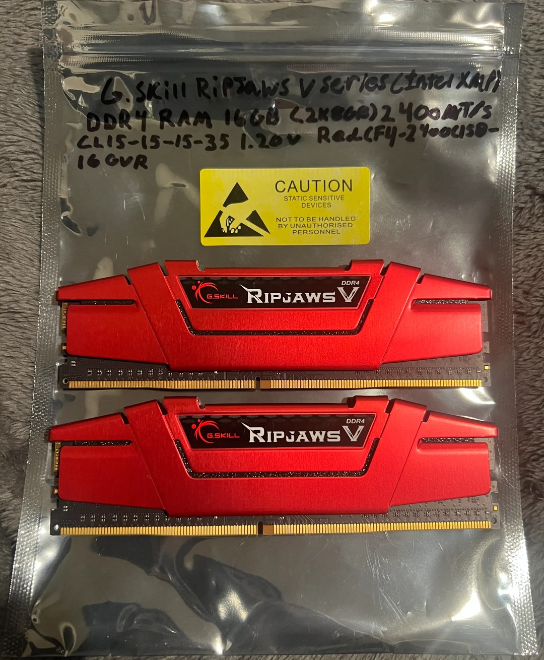 2X- G.SKILL Ripjaws V Series 16GB (2 x 8GB) DDR4 2400 MT/s CL15-15
