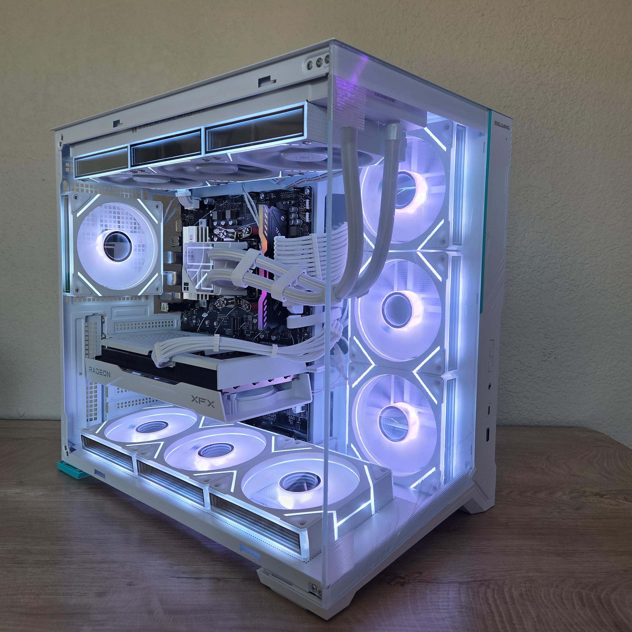 🪞❄️ Mirror Frost | RX 9060 XT White Edition | Ryzen 5 7600 | 360mm AIO | DDR5 Gaming PC ❄️🪞/F/