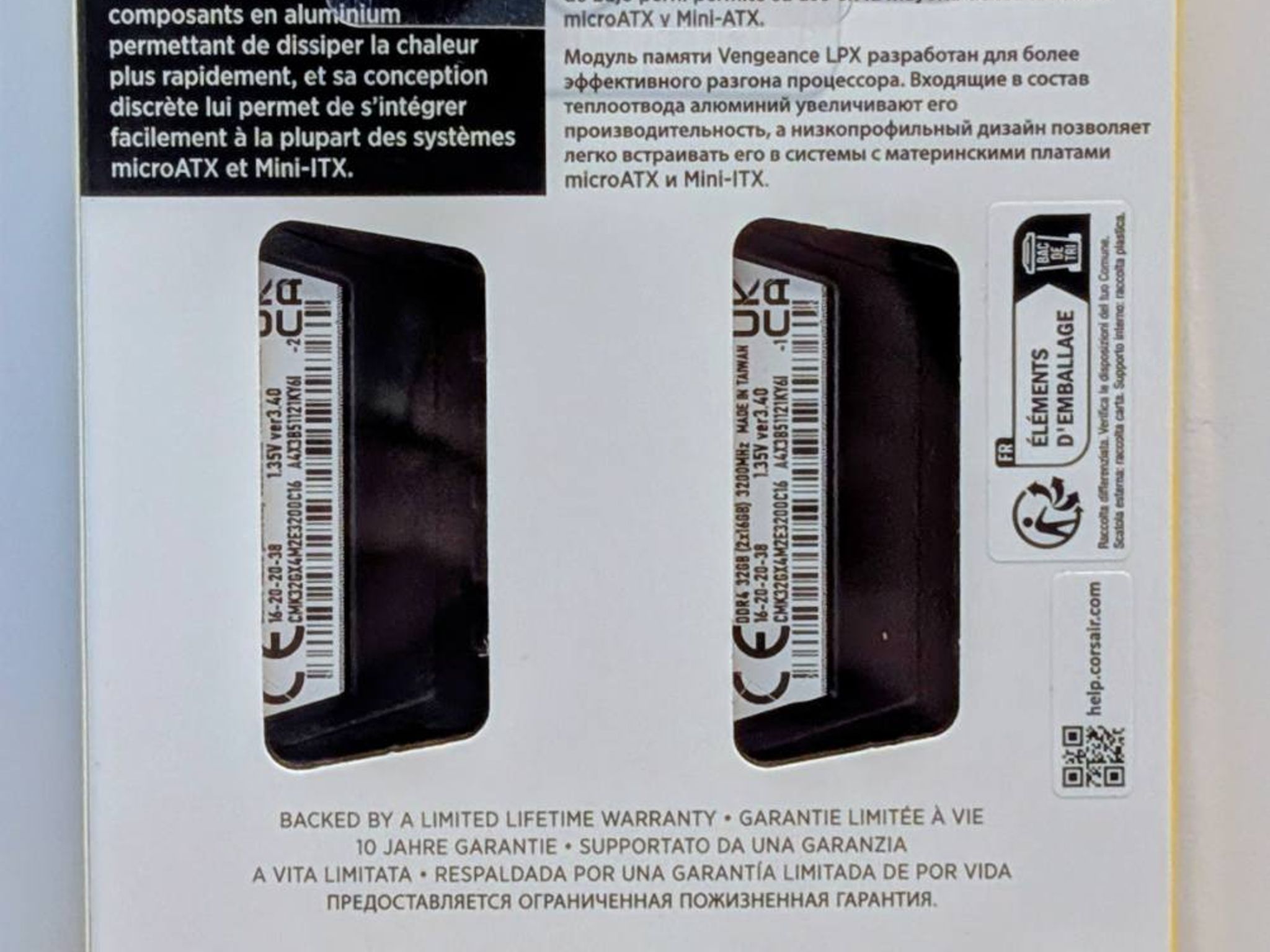 CORSAIR VENGEANCE LPX DDR4 RAM 32GB (2x16GB) 3200MHz CL16-20-20-38 1.35V Intel AMD Memory