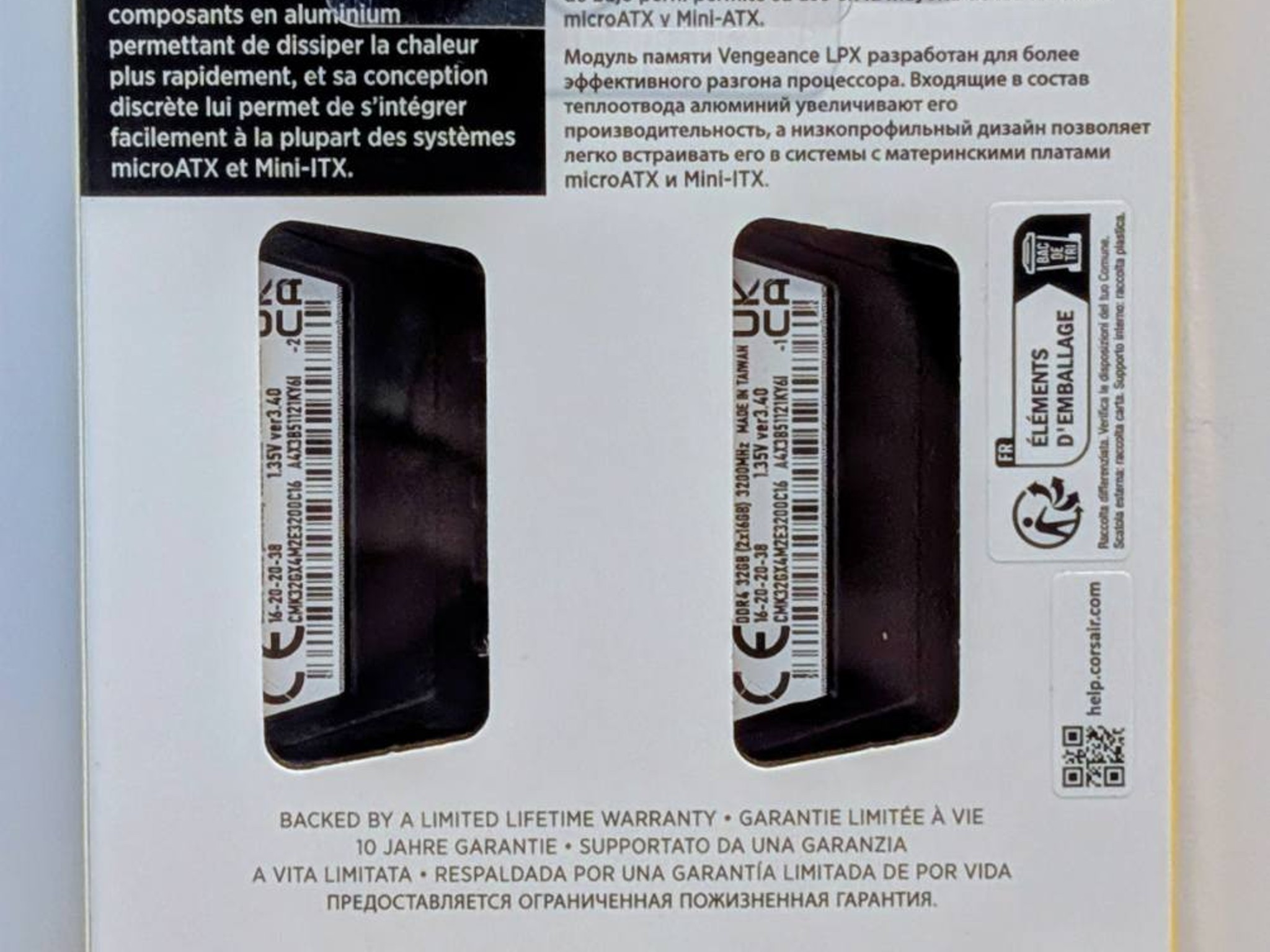 CORSAIR VENGEANCE LPX DDR4 RAM 32GB (2x16GB) 3200MHz CL16-20-20-38 1.35V Intel AMD Memory