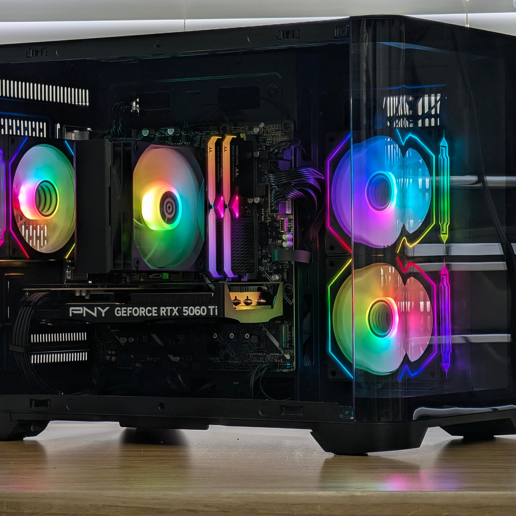 🌈🖤Intel i7-14700F | RTX 5060 Ti 16GB | 32GB DDR5 | Gaming PC🖤🌈