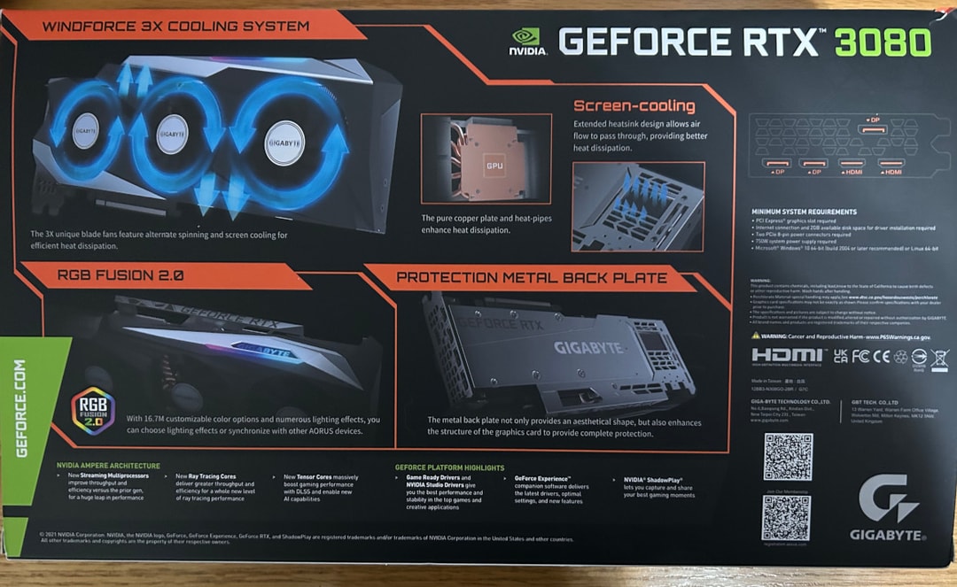 Gigabyte GeForce RTX 3080 Gaming OC 10G - No Mining, Gaming PC