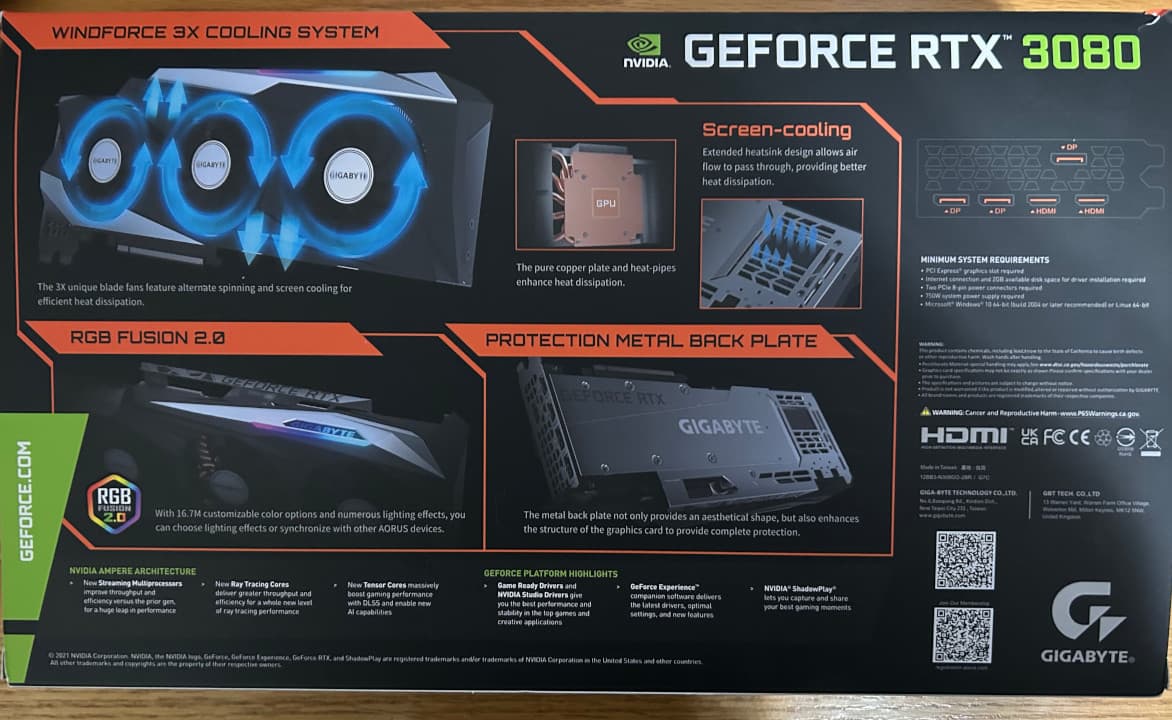 Gigabyte GeForce RTX 3080 Gaming OC 10G - No Mining, Gaming PC Only
