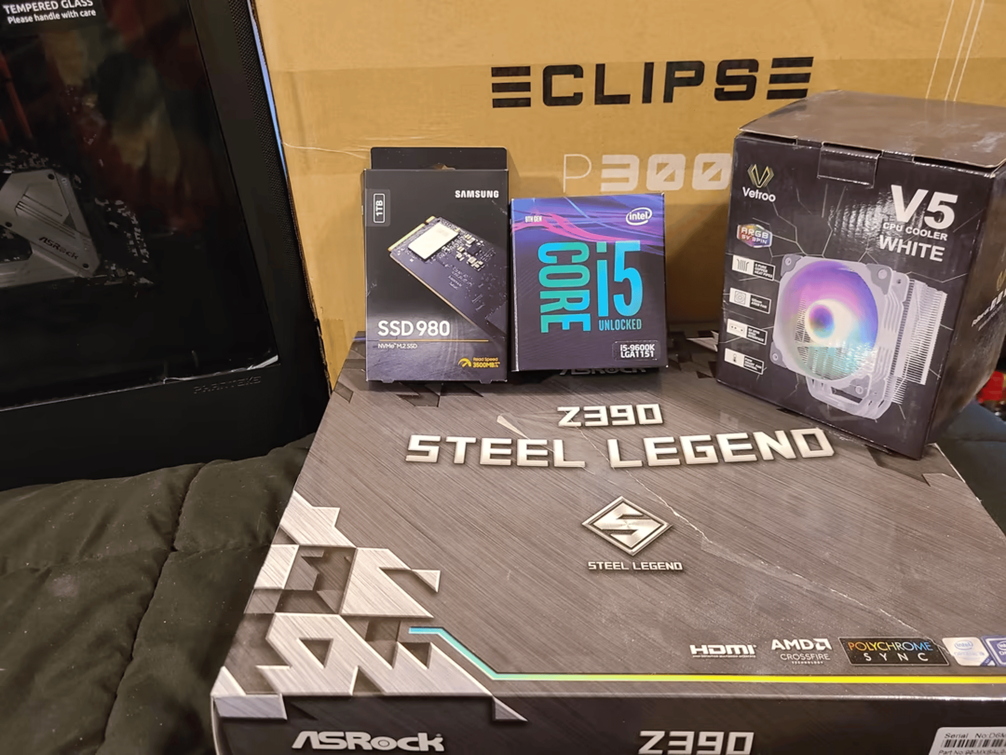 Intel i5 9600K 1660 Super PC ASROCK Z390 Steel Legend New Build Win11 Wifi