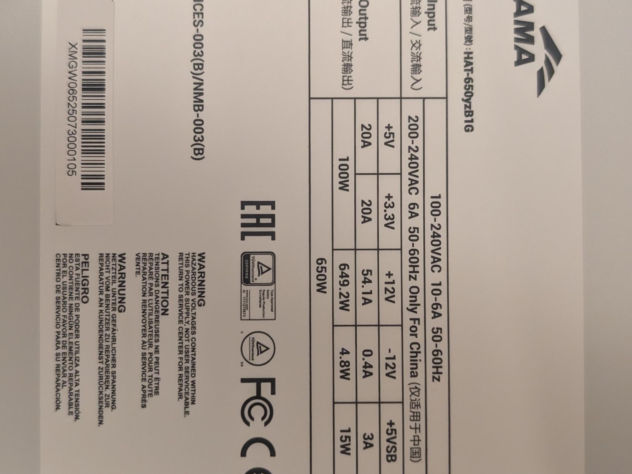 SAMA G650W 650W White Fully Modular PSU 80 PLUS GOLD