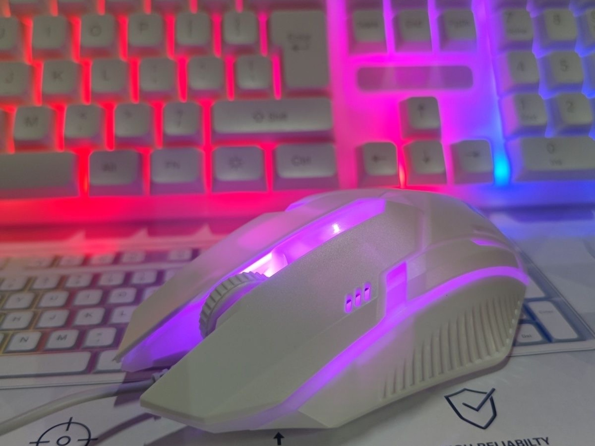 AOC KM100 Wired Keyboard & Mouse Set with Floating Keycaps and LED Backlight