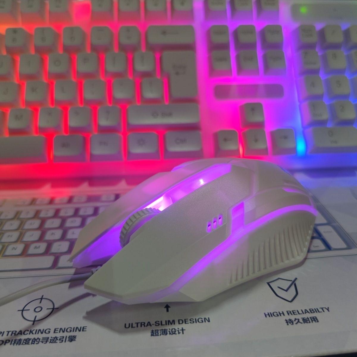 AOC KM100 Wired Keyboard & Mouse Set with Floating Keycaps and LED Backlight