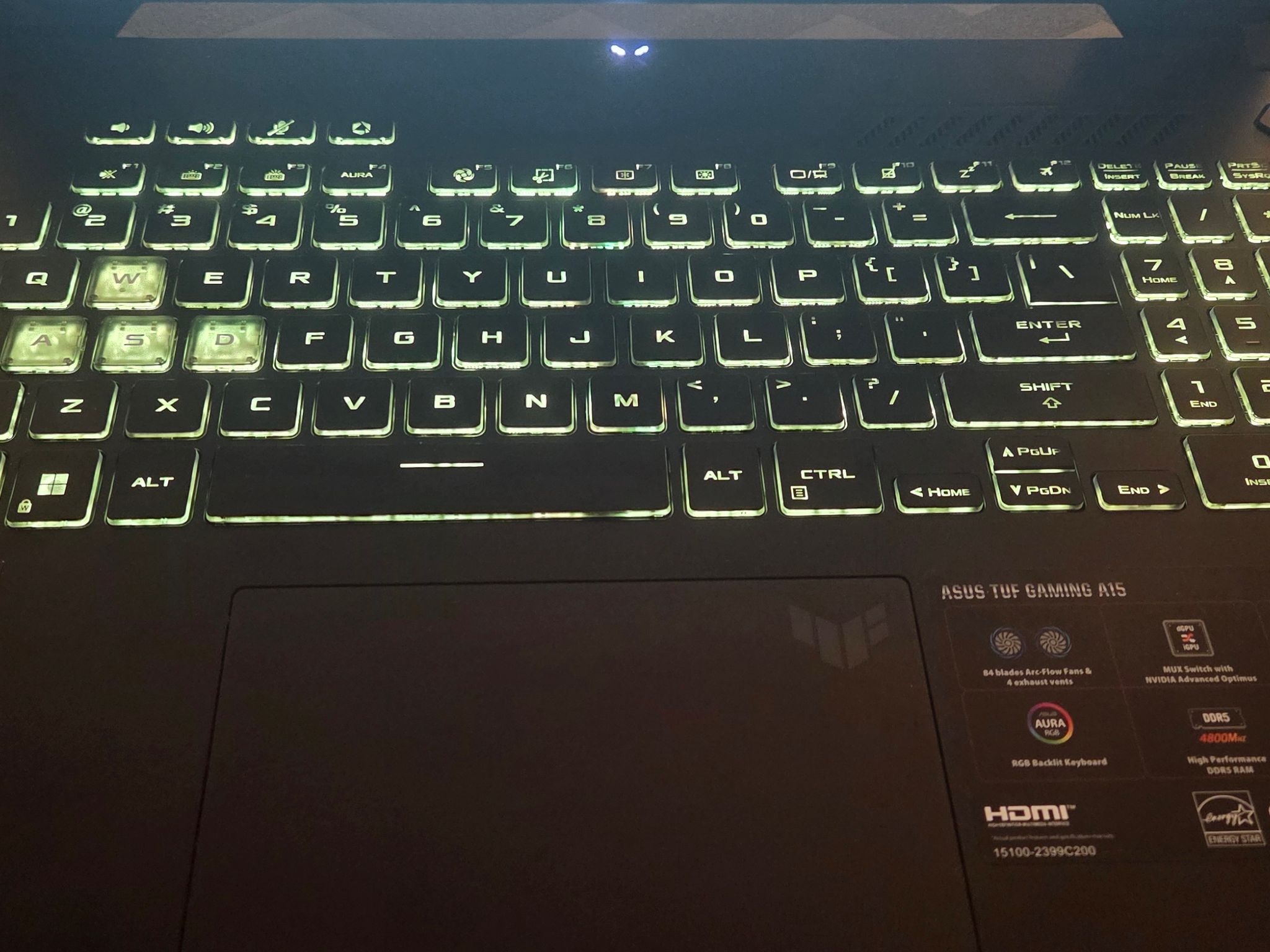 Like new only used for a month asus a15 laptop w 4060 gpu upgraded ram and more storage