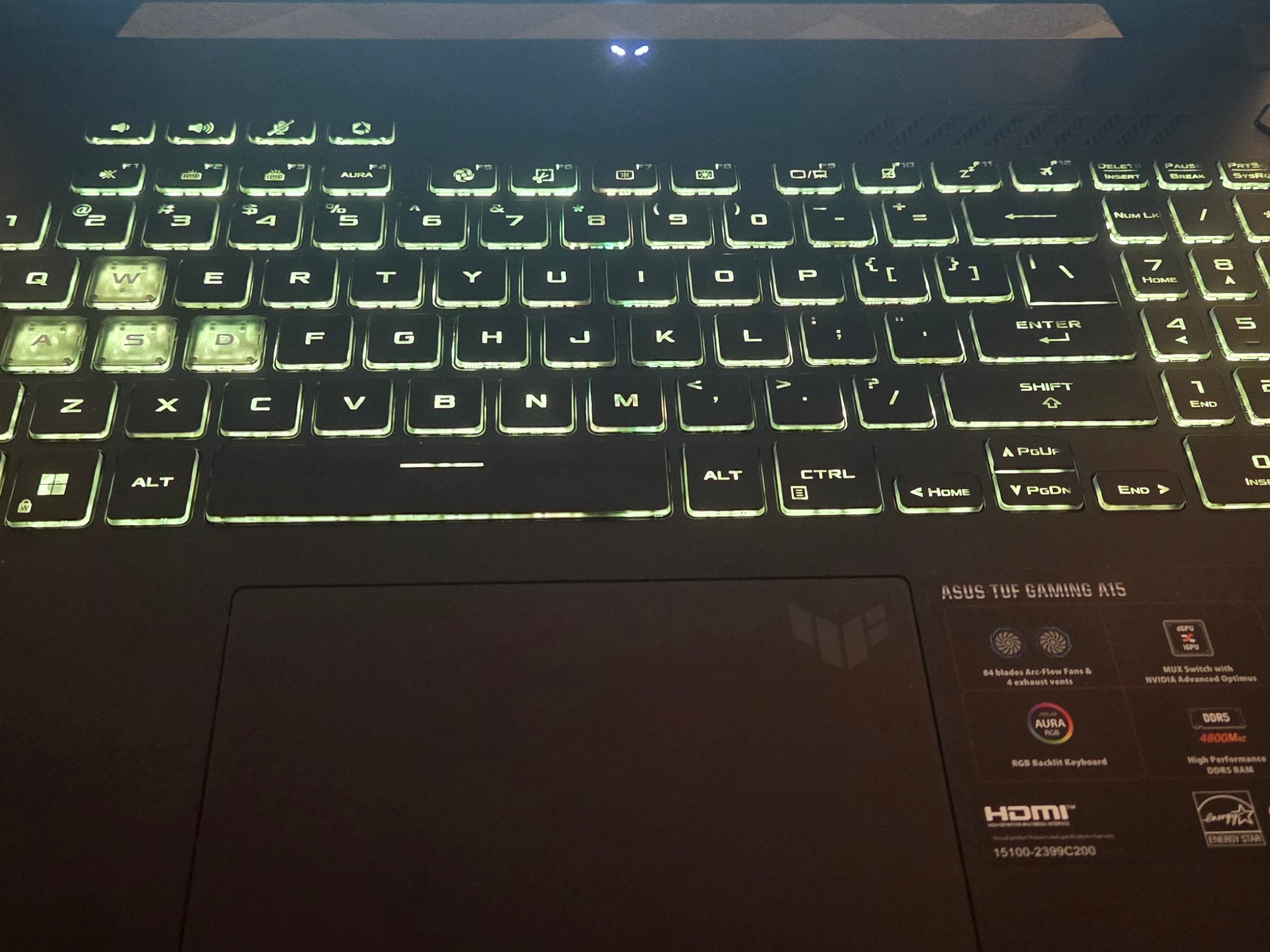 Like new only used for a month asus a15 laptop w 4060 gpu upgraded ram and more storage