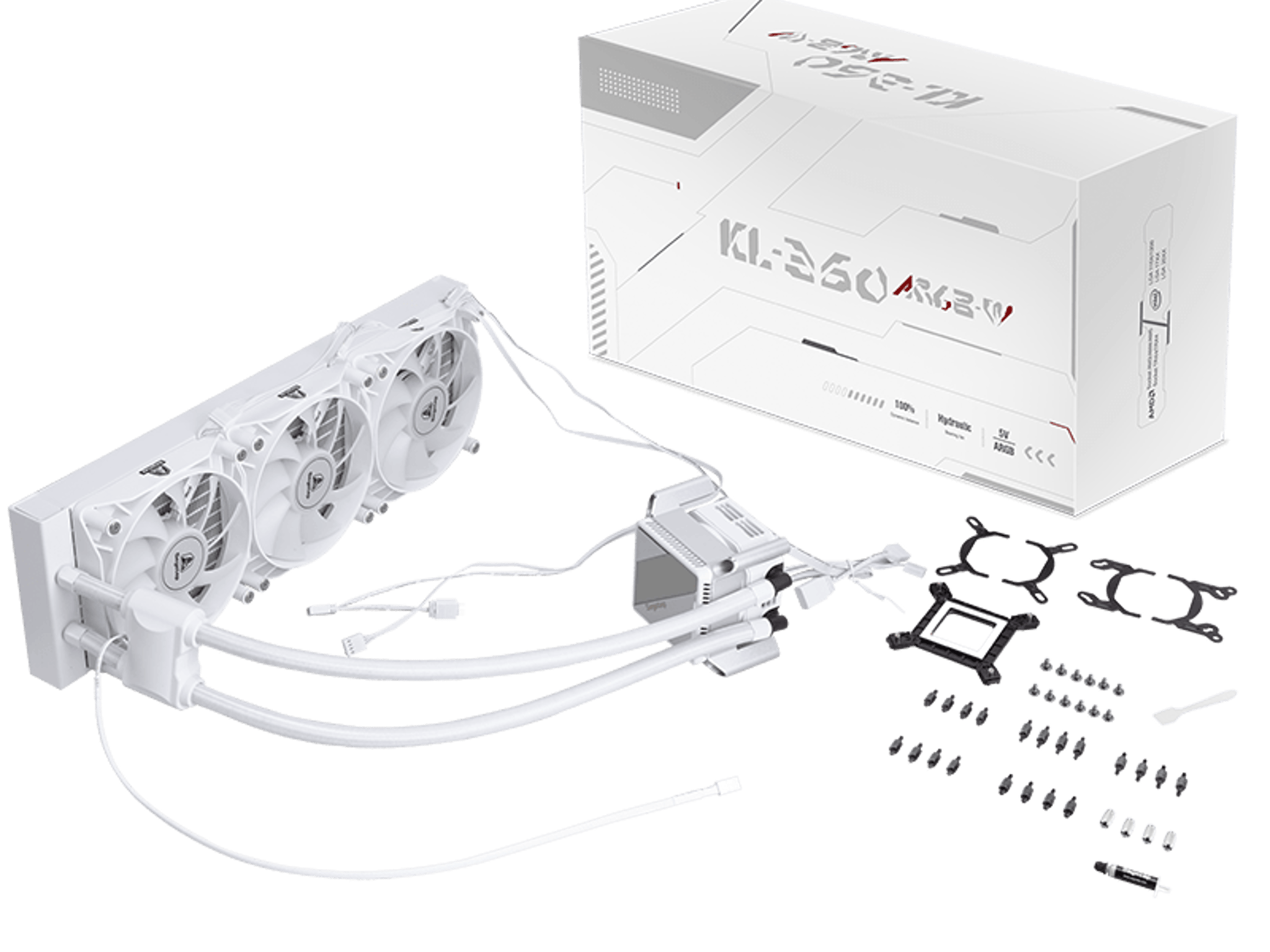 SEGOTEP 🆒KL-360🆒 | WHITE 360mm ARGB AIO CPU Liquid Cooler | TDP: 320W | LGA 1700 & AM5 Ready