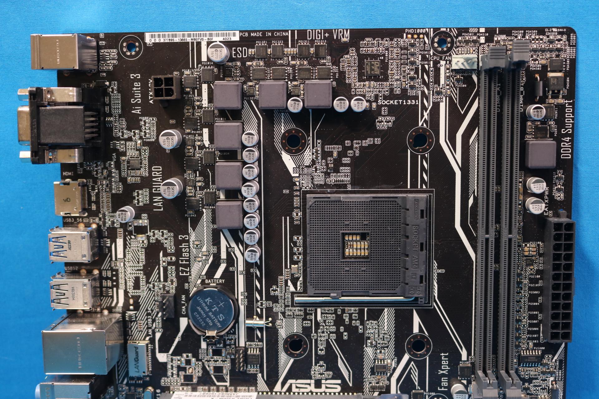 *Newest BIOS* ASUS Prime A320M-K AMD Socket AM4 DDR4 MicroATX Desktop Motherboard No I/O Shield
