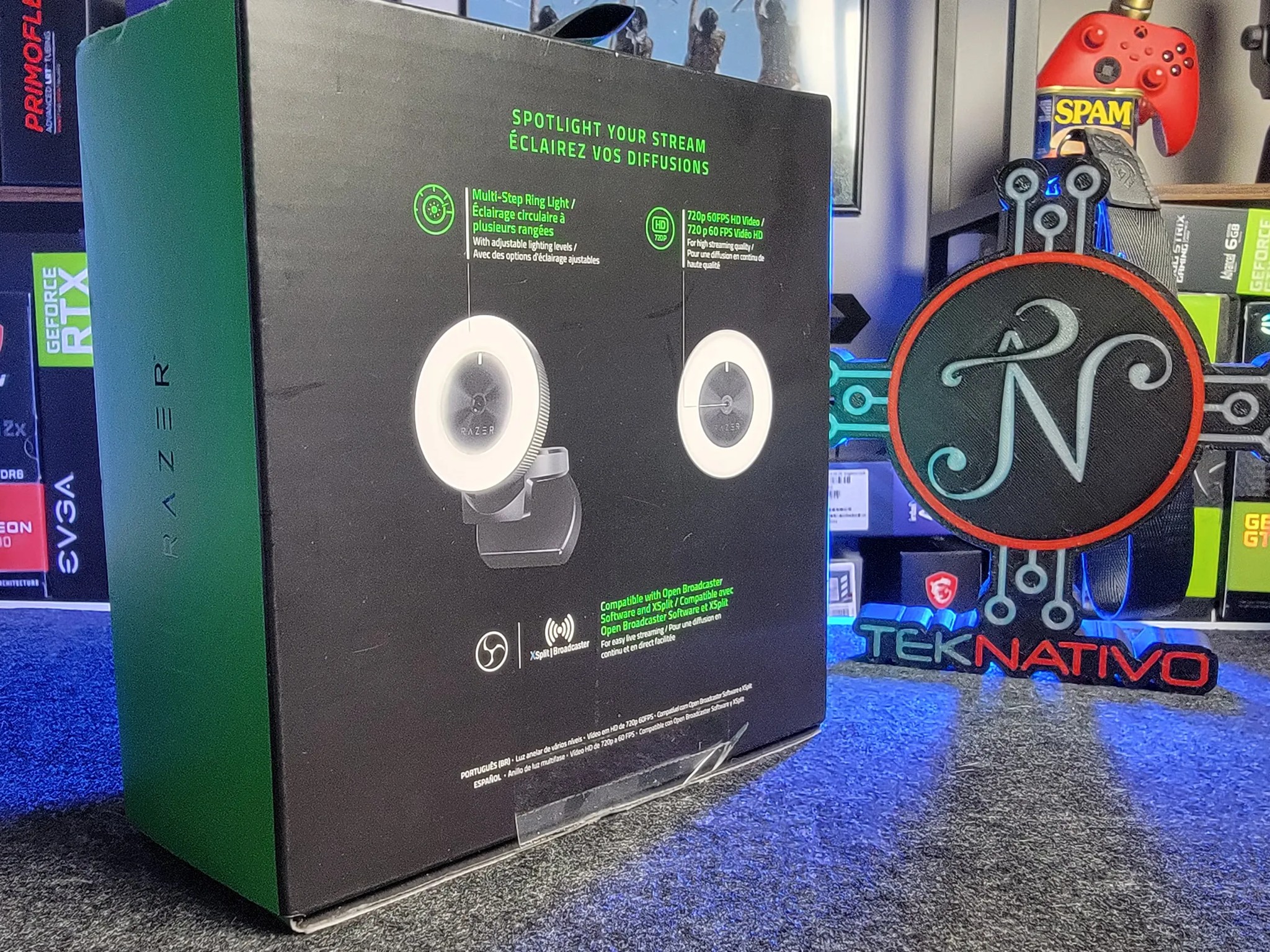 Razer - Kiyo 1920 x 1080 Webcam with Adjustable Ring Light - Black