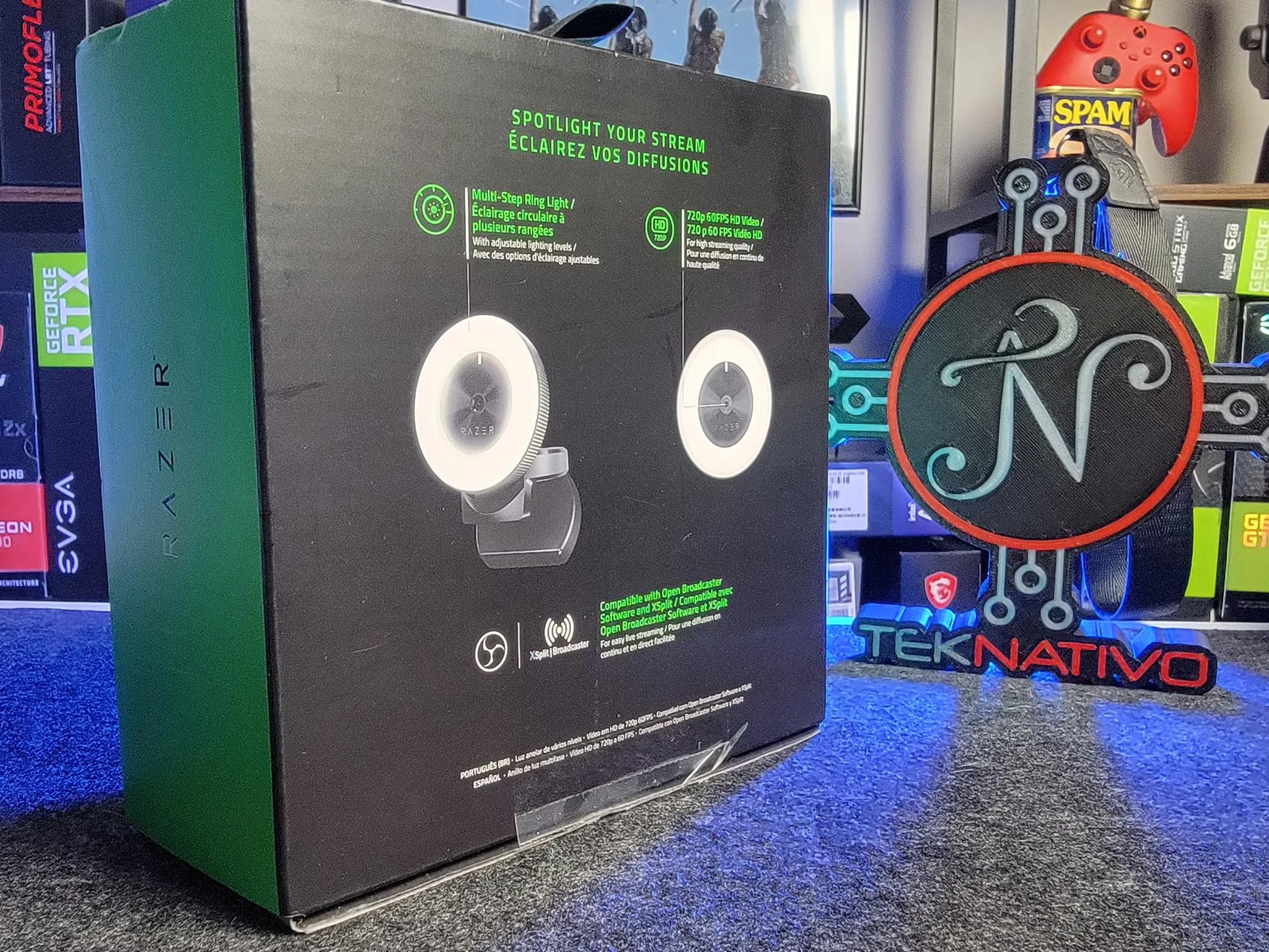 Razer - Kiyo 1920 x 1080 Webcam with Adjustable Ring Light - Black