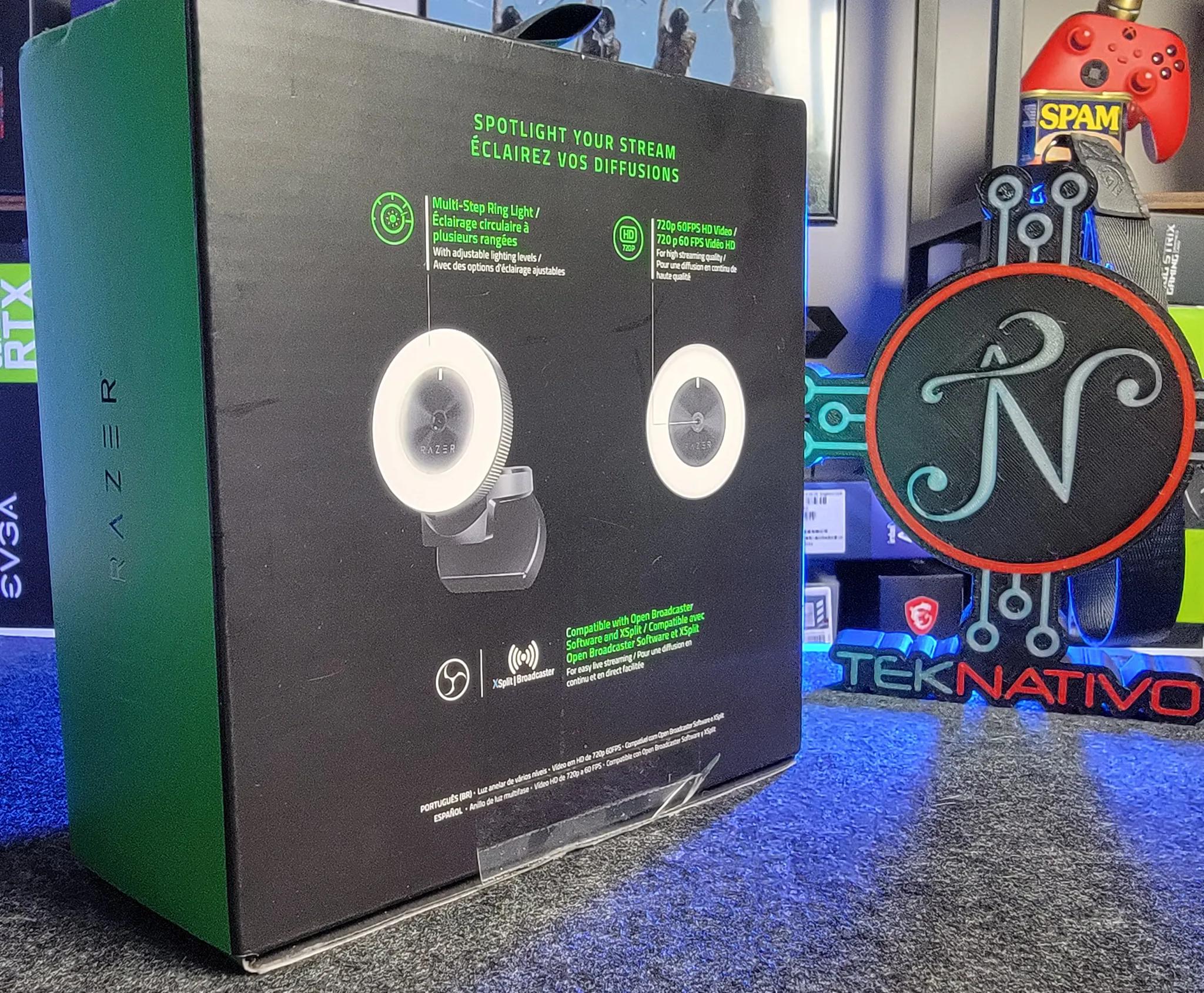 Razer - Kiyo 1920 x 1080 Webcam with Adjustable Ring Light - Black