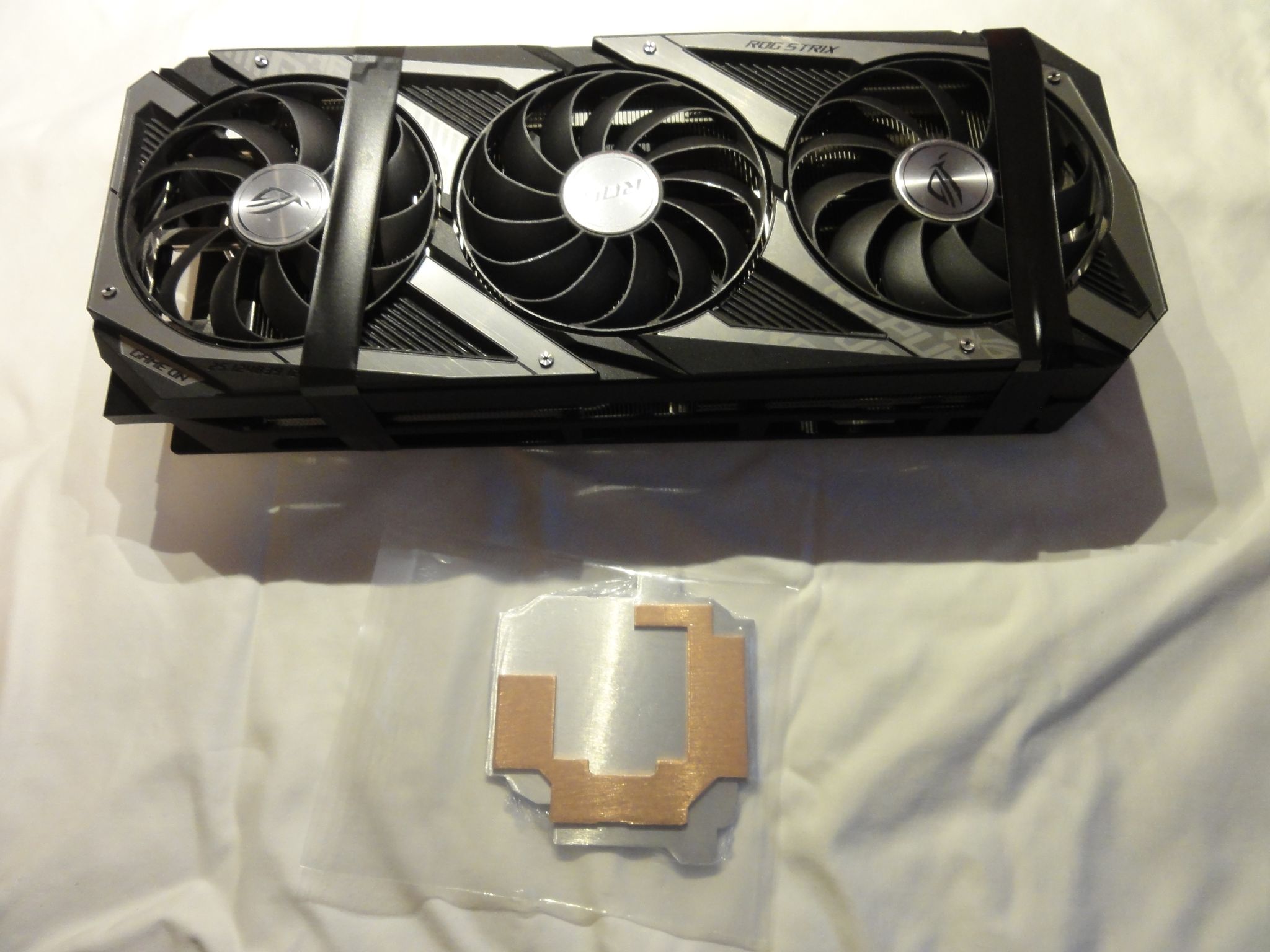 Asus ROG Strix RTX 3070 Ti OC with Phanteks G30 water block.
