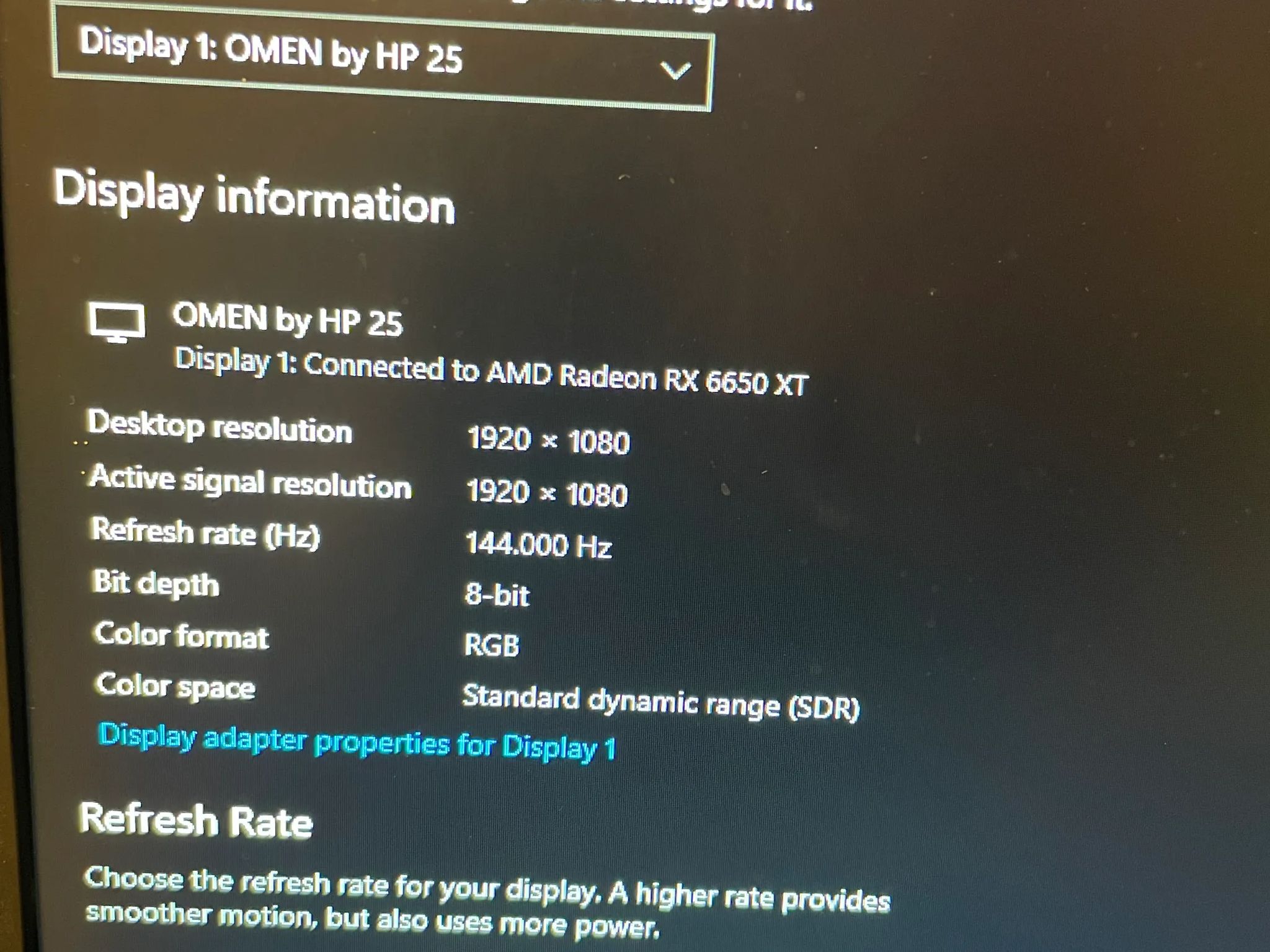 Omen HP monitor 144hz (has super small chip on screen, see pictures)