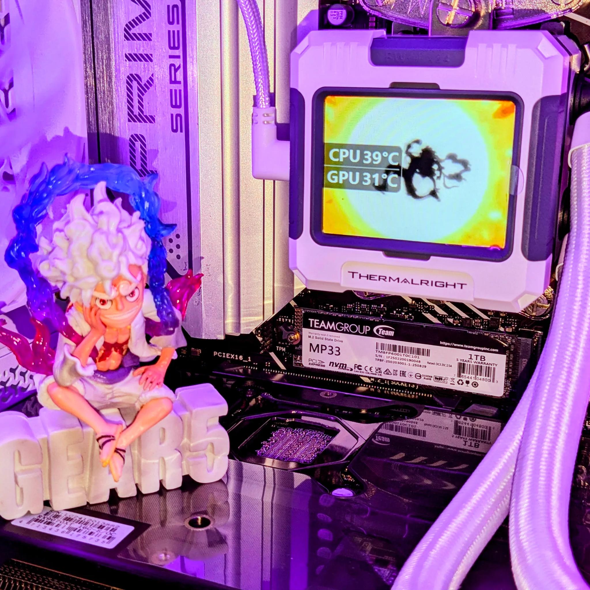 ⚪️Luffy Gear 5☀️⚪RX9700XT(Red Devil😈 edition)⚪Ryzen 7 7800X3D⚪64GB DDR5 RAM⚪2TB NVMe SSD⚪Windows 11