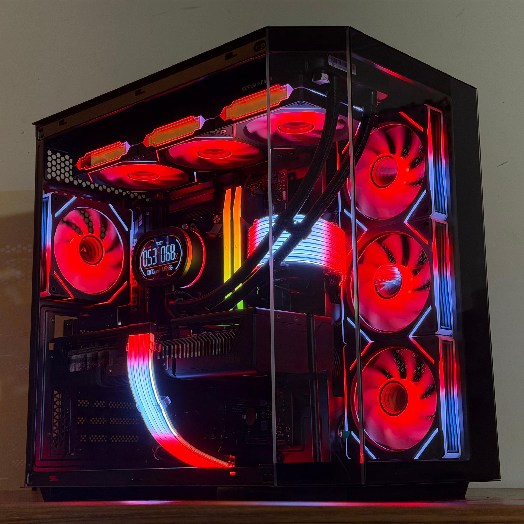 ⚡Obsidian X — Ryzen 9 7900X • RX 9070 XT • 32GB DDR5 • Black RGB Beast