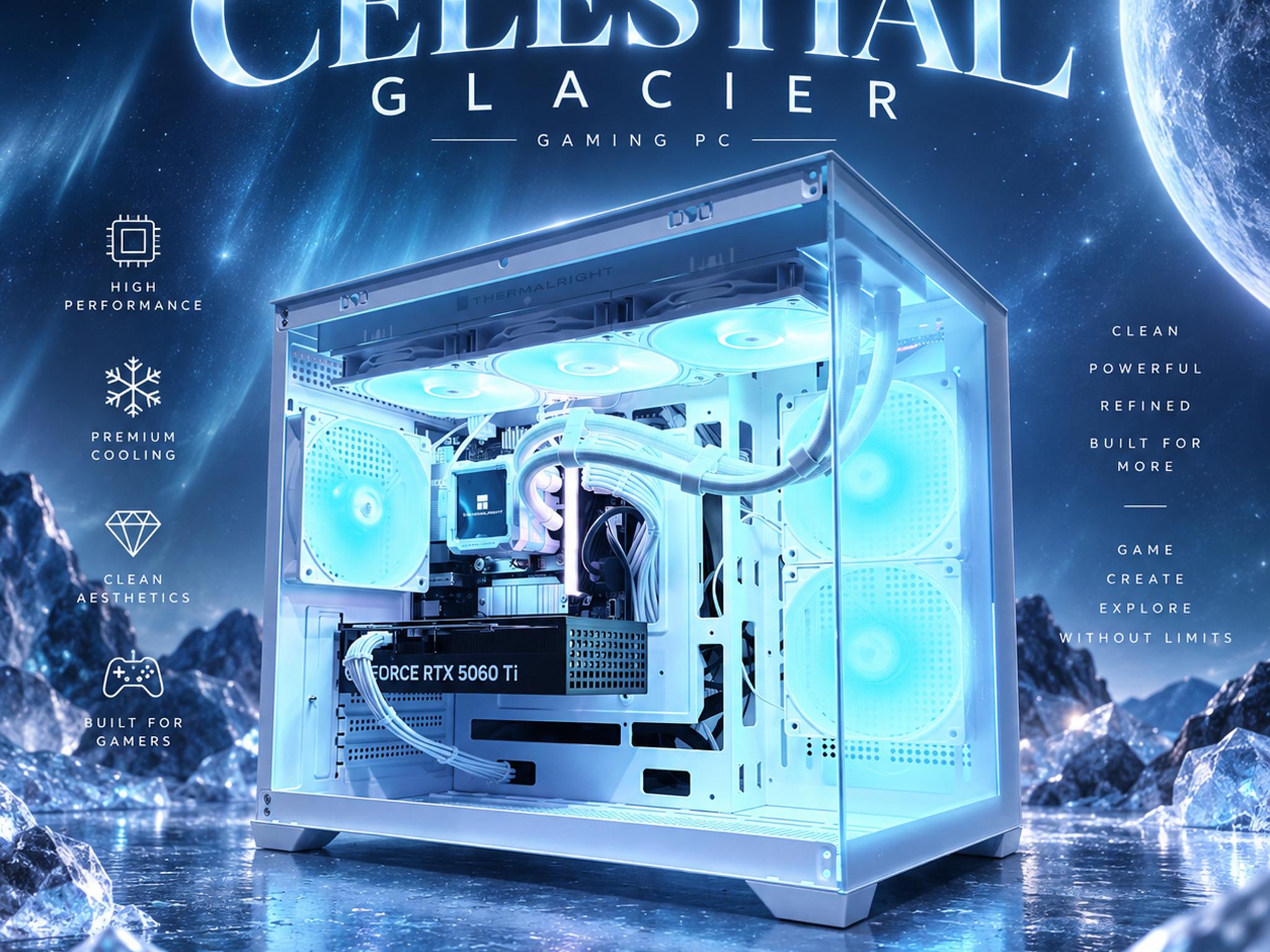 🌈"Celestial Glacier"⚪️ | 1440p Gaming + AI | RTX 5060 Ti 16GB | Ultra 7 265F | 16B DDR5 | 1TB SSD