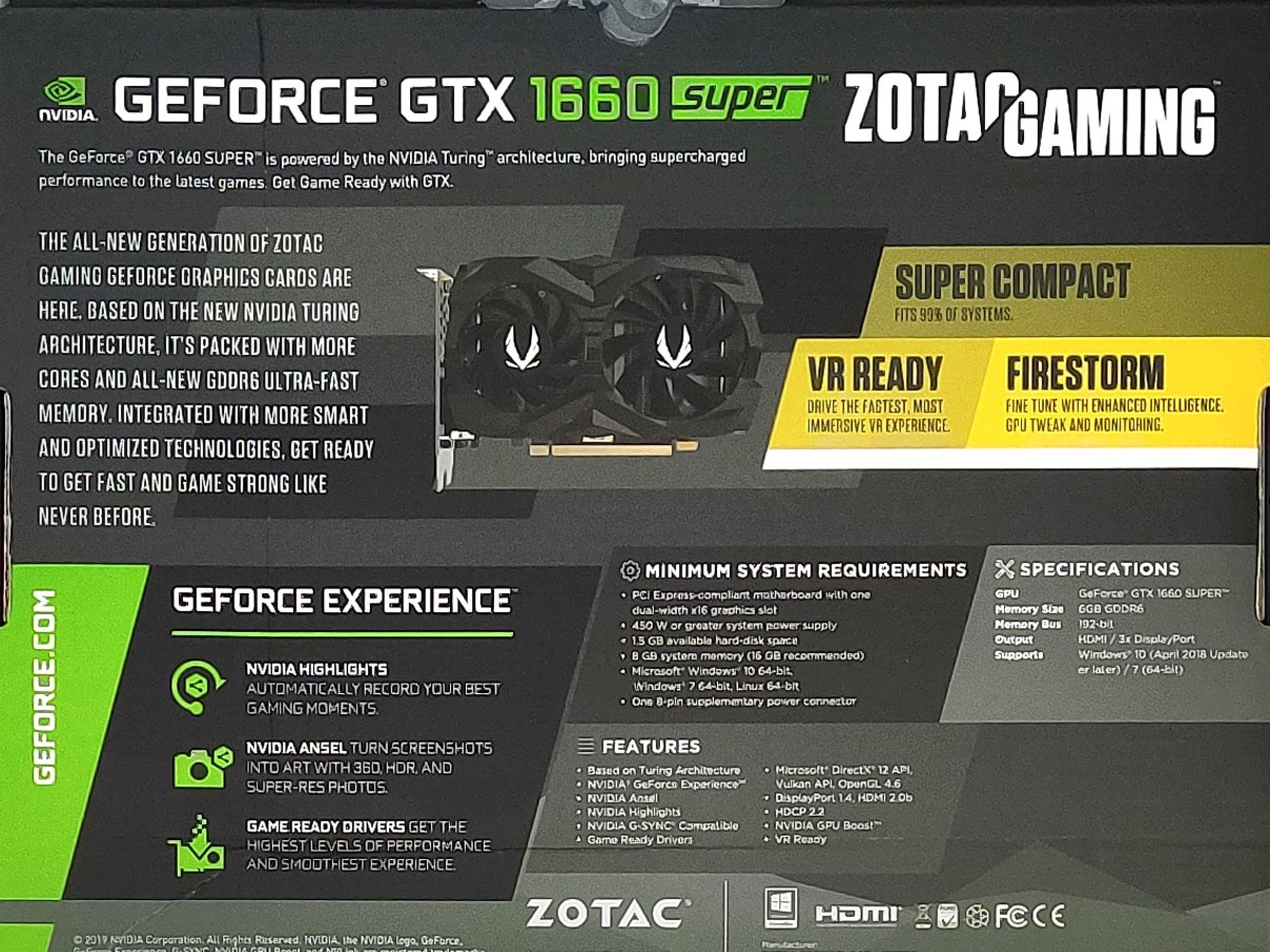 Zotac Gaming Geforce 1660 Super