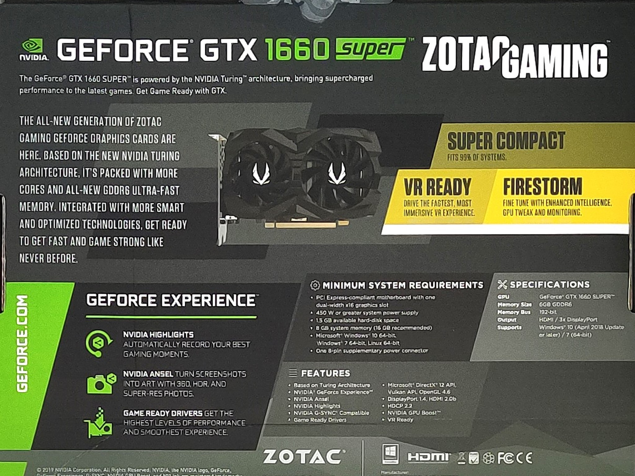 Zotac Gaming Geforce 1660 Super