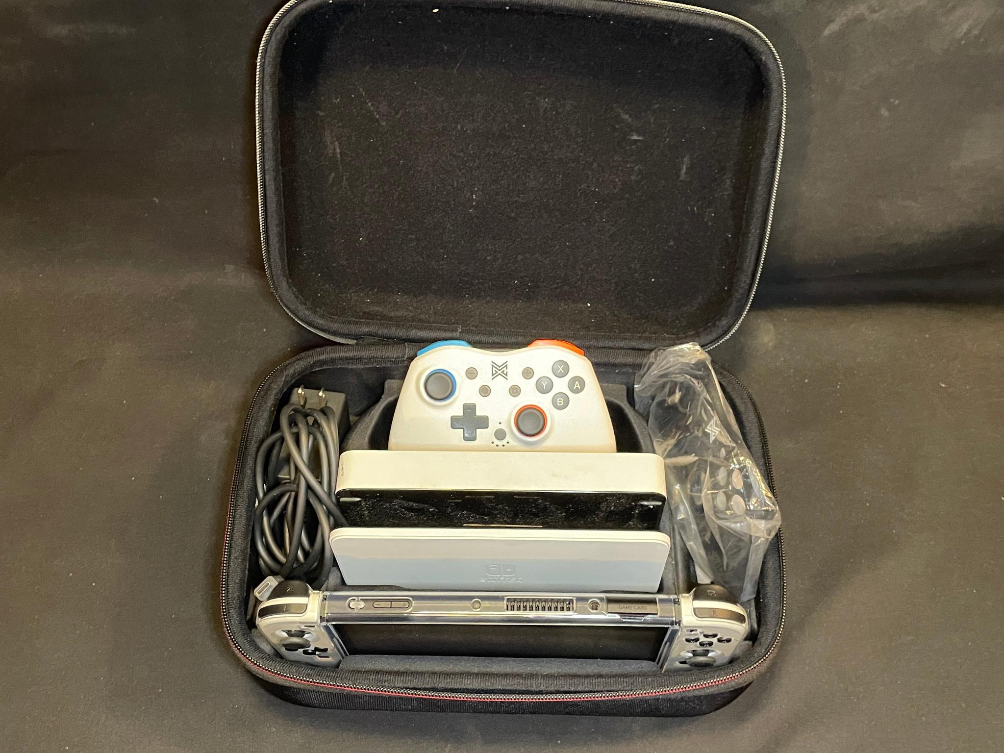 Nintendo Switch OLED With Hard Shell Protective Case And Accessories