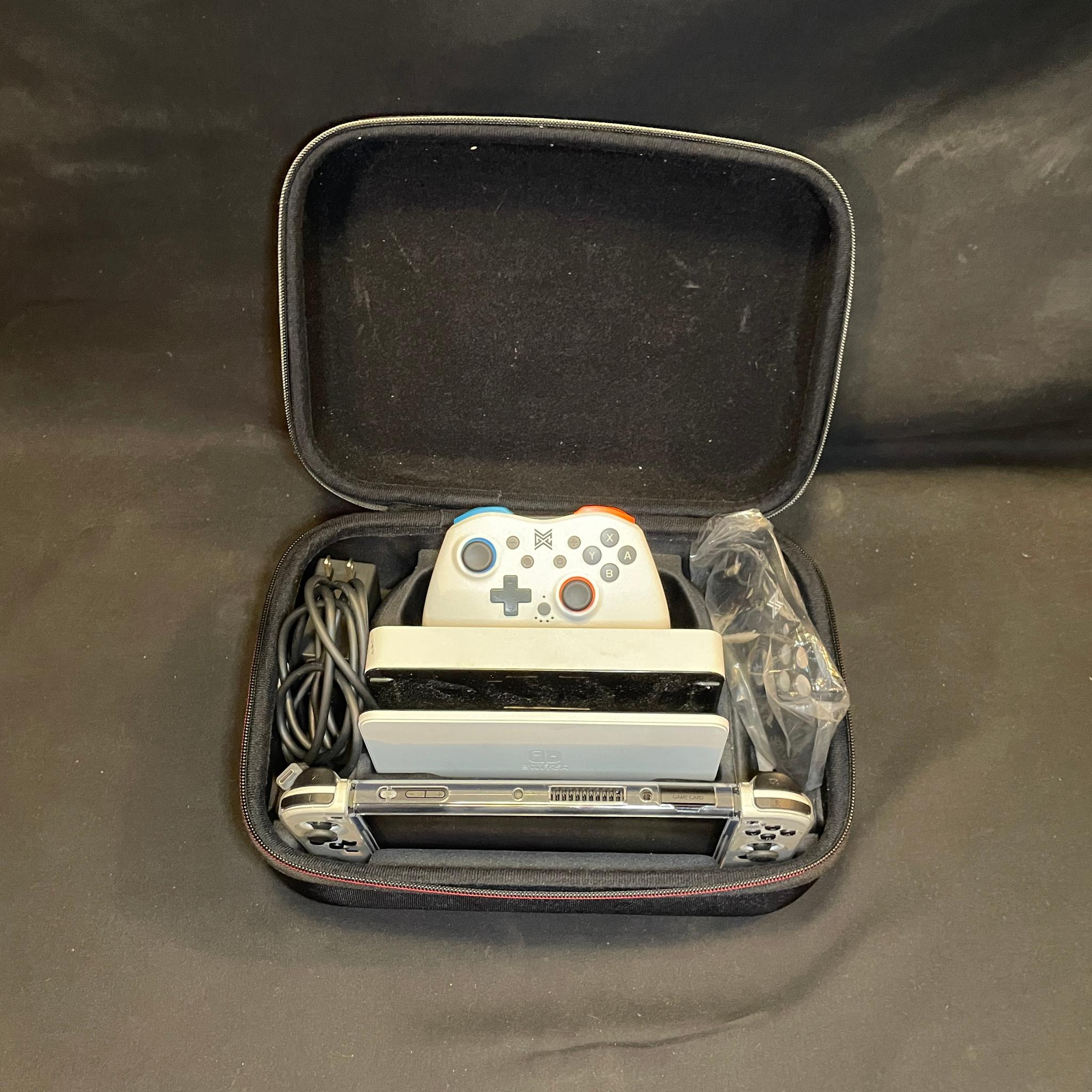 Nintendo Switch OLED With Hard Shell Protective Case And Accessories