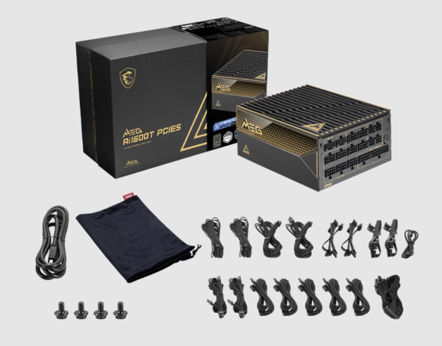 MSI MEG Ai1600T *NEW IN HAND* PCIE5 80+ TITANIUM 1600w PSU, Dual 12V-2x6 5090 5080 9070 XT 7900 XTX